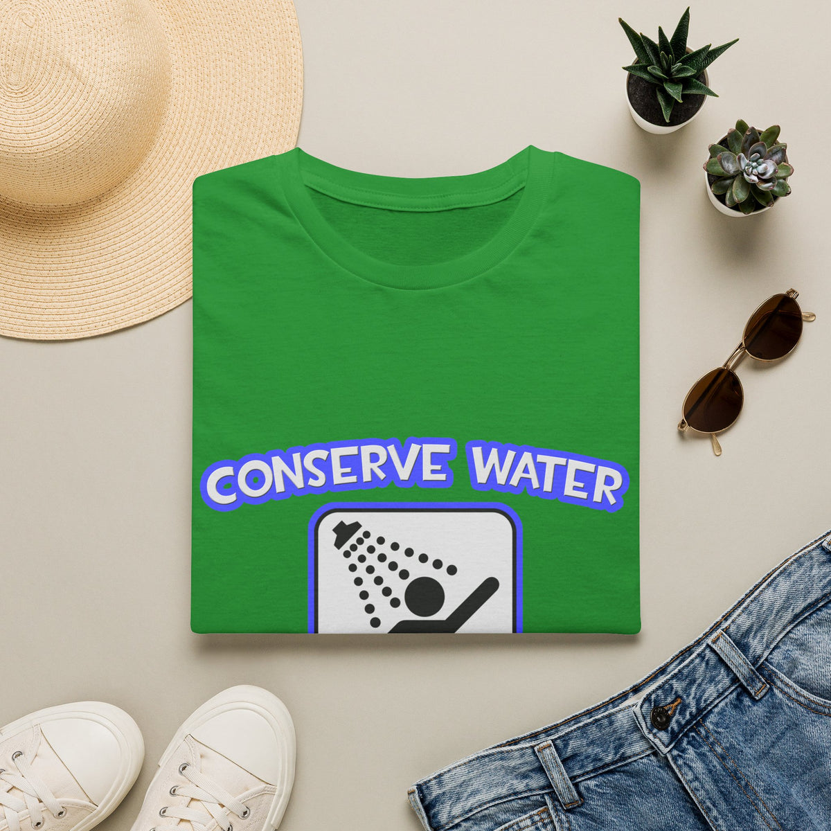 Conserve Water .. Shower With a Teacher - Unisex Softstyle T-Shirt