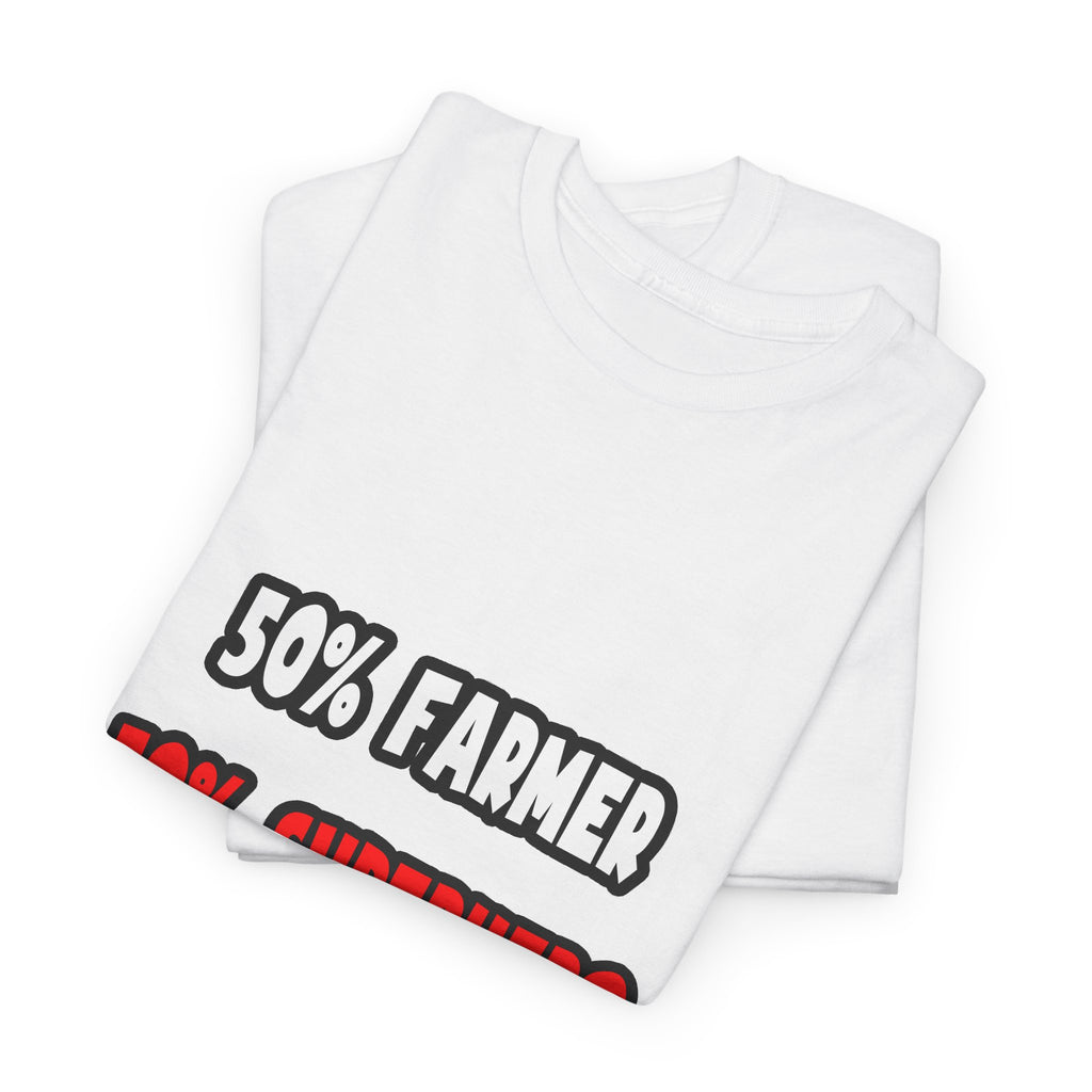 Half Farmer ... Half Superhero - Unisex Heavy Cotton Tee
