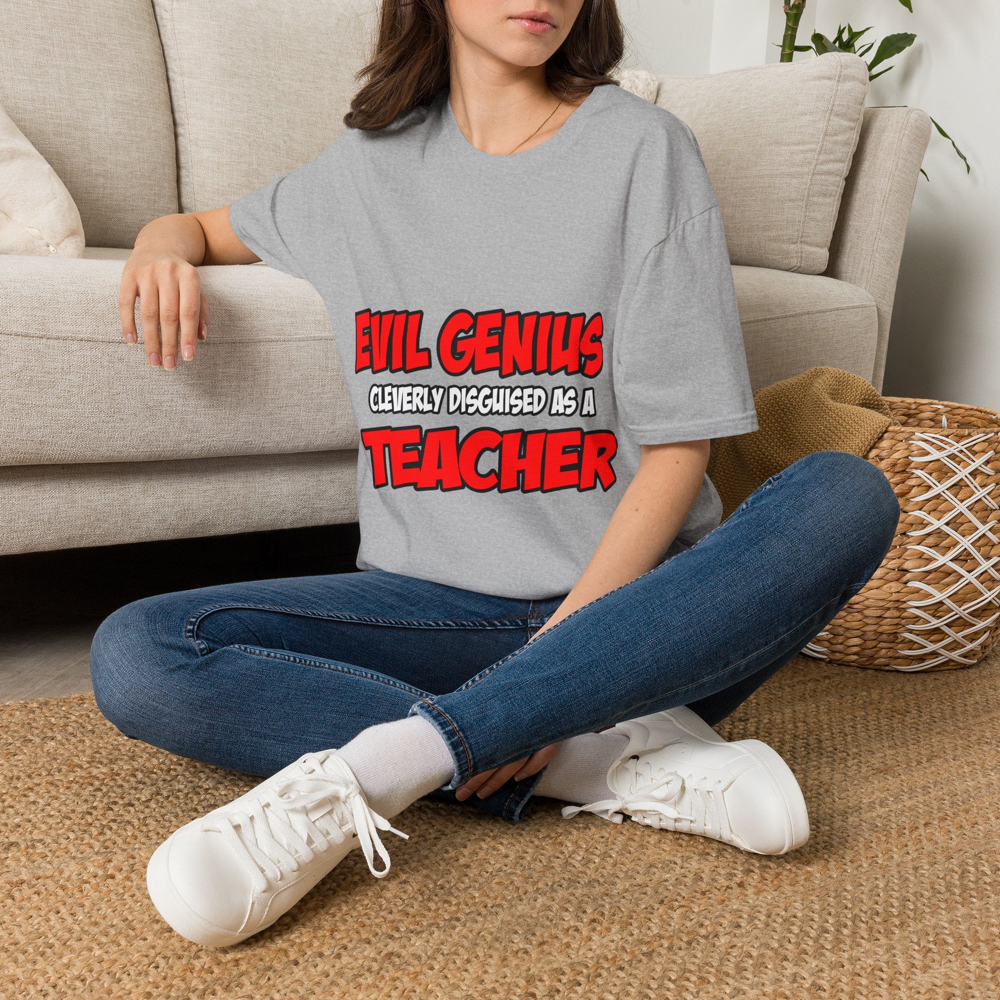 Evil Genius...Teacher - Unisex Softstyle T-Shirt
