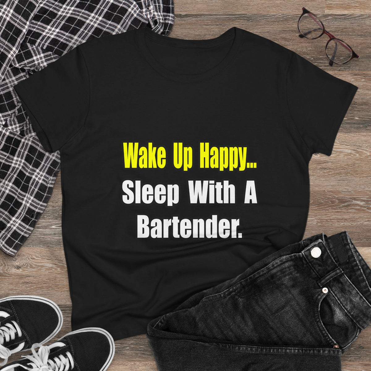 Sleep With a Bartender - Women's Midweight Cotton Tee