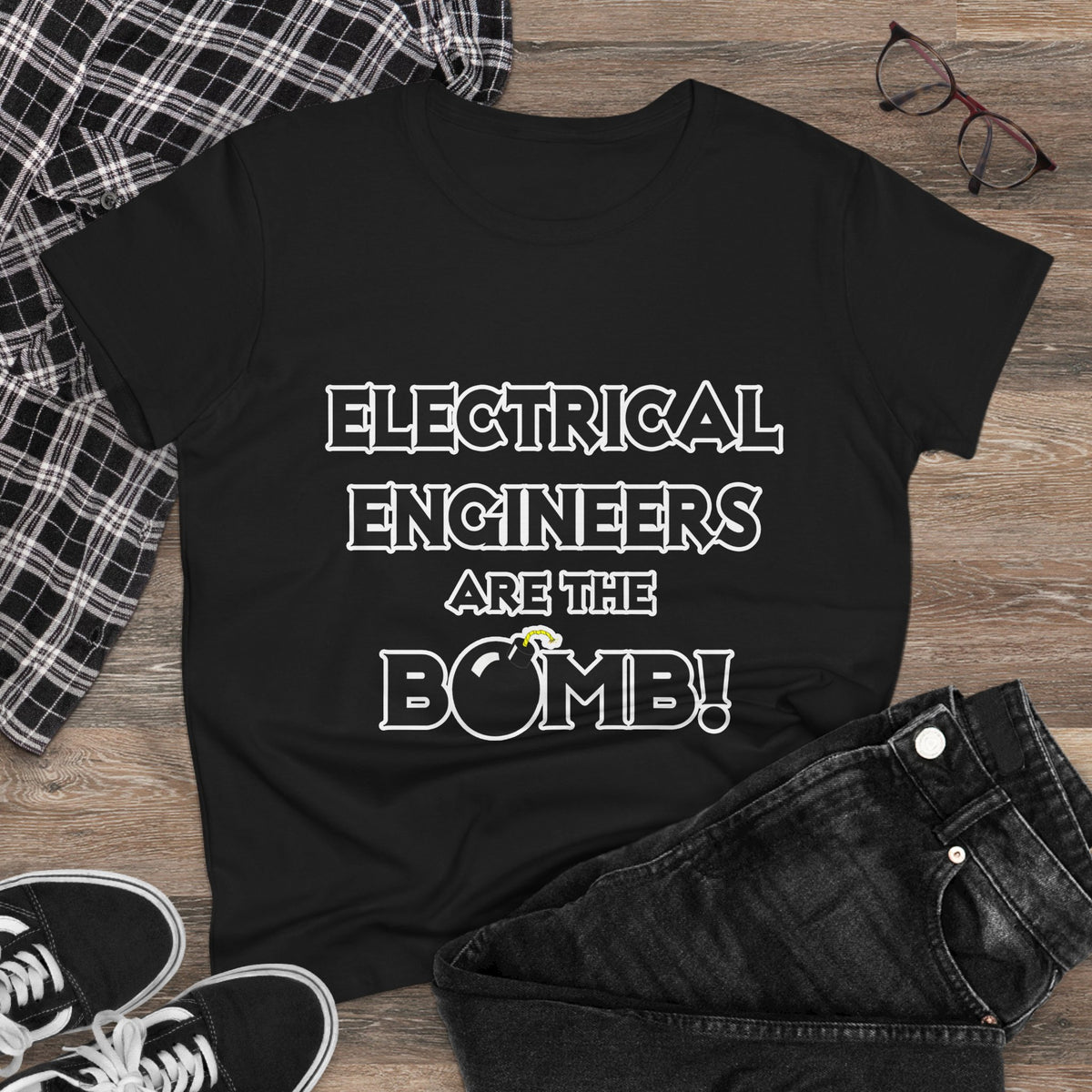 Electrical Engineers Are The Bomb! - Women's Midweight Cotton Tee
