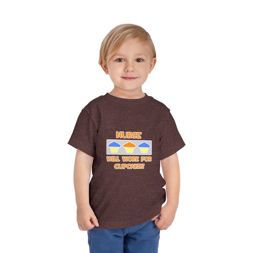 Nurse ... Will Work For Cupcakes - Toddler Short Sleeve Tee
