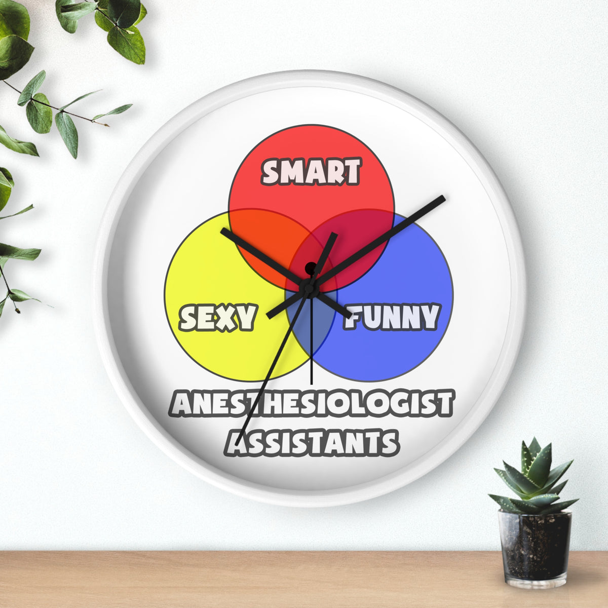 Venn Diagram .. Anesthesiologist Assistants - Wall Clock