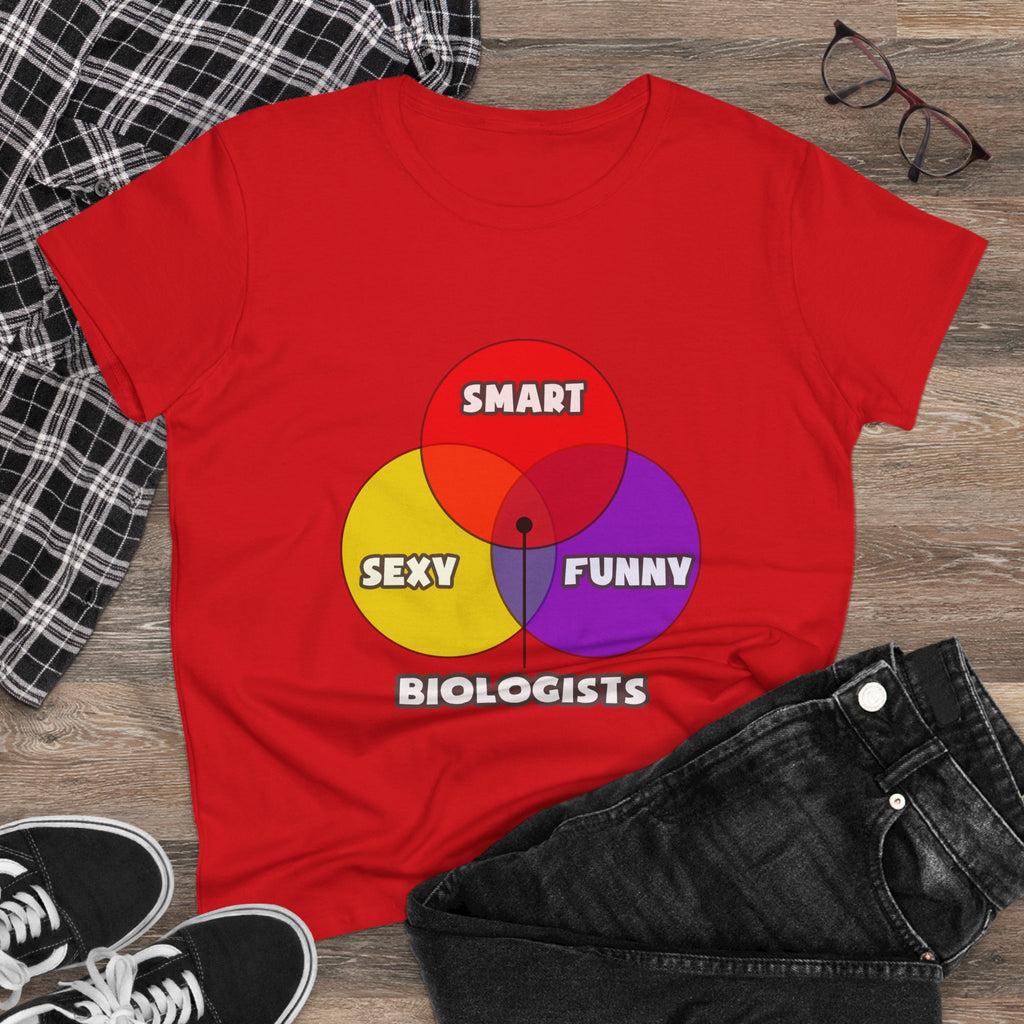 Venn Diagram .. Biologists - Women's Midweight Cotton Tee
