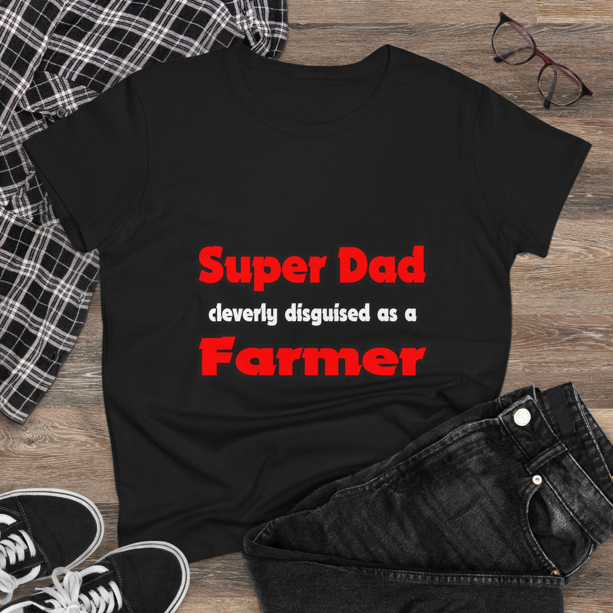 Super Dad ... Farmer - Women's Midweight Cotton Tee