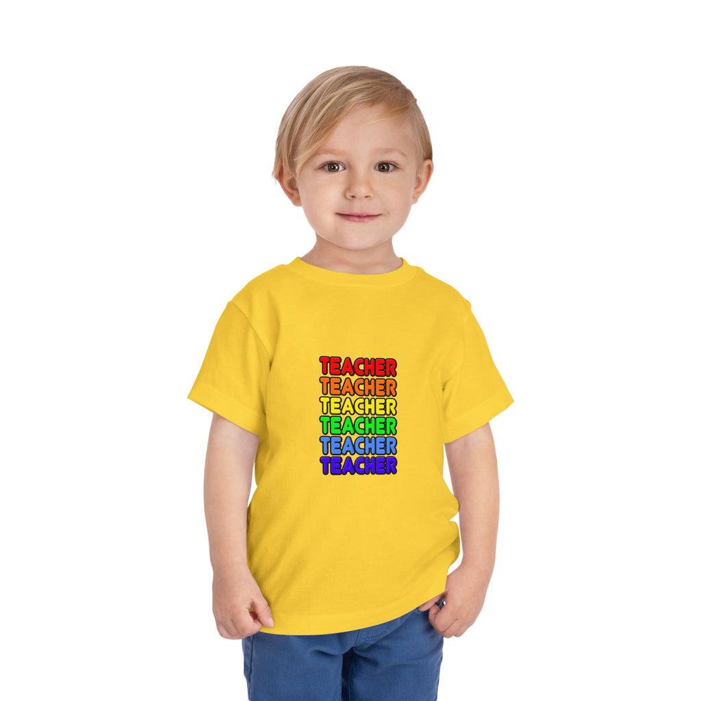 Rainbow Teacher - Toddler Short Sleeve Tee