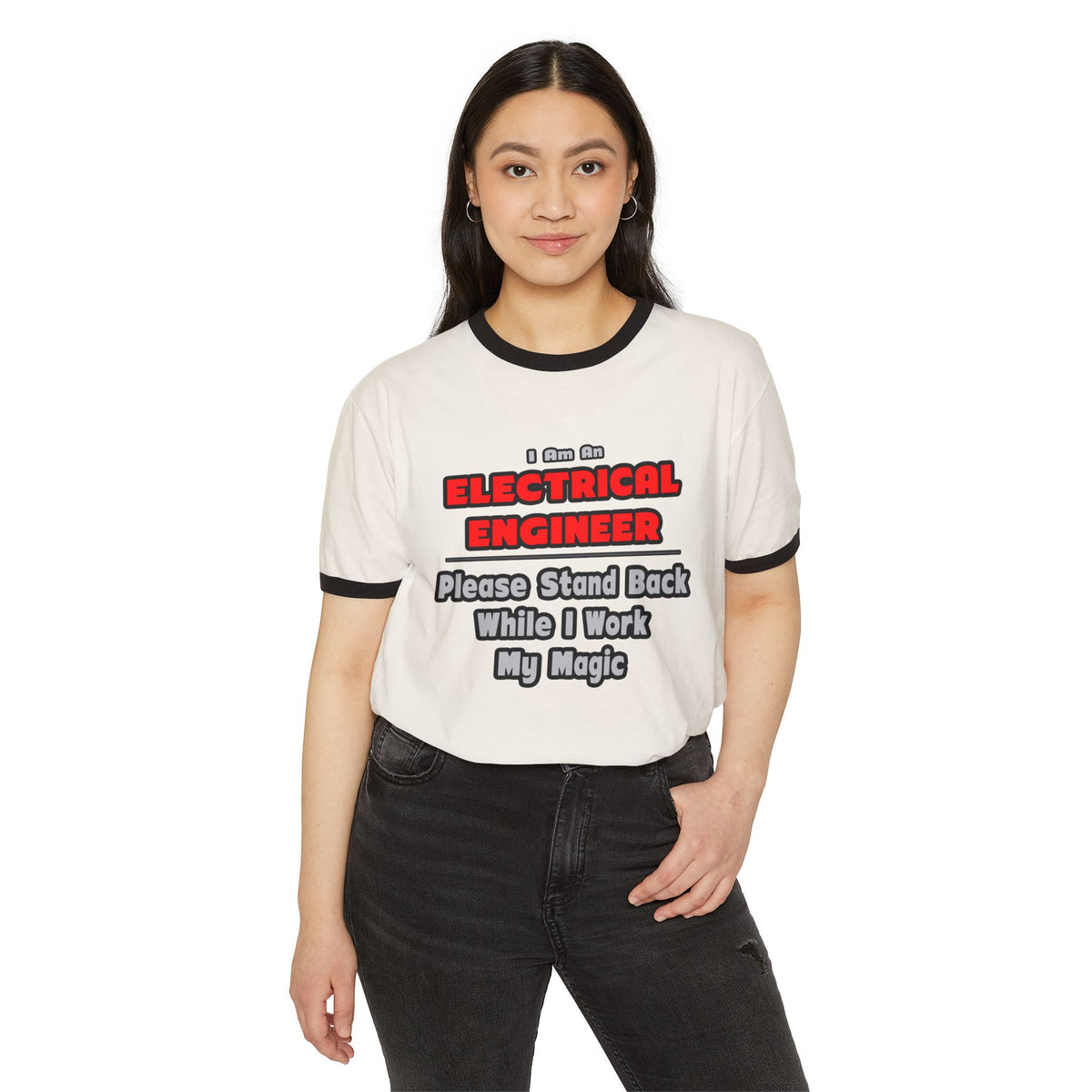 Electrical Engineer...Work My Magic - Unisex Cotton Ringer T-Shirt