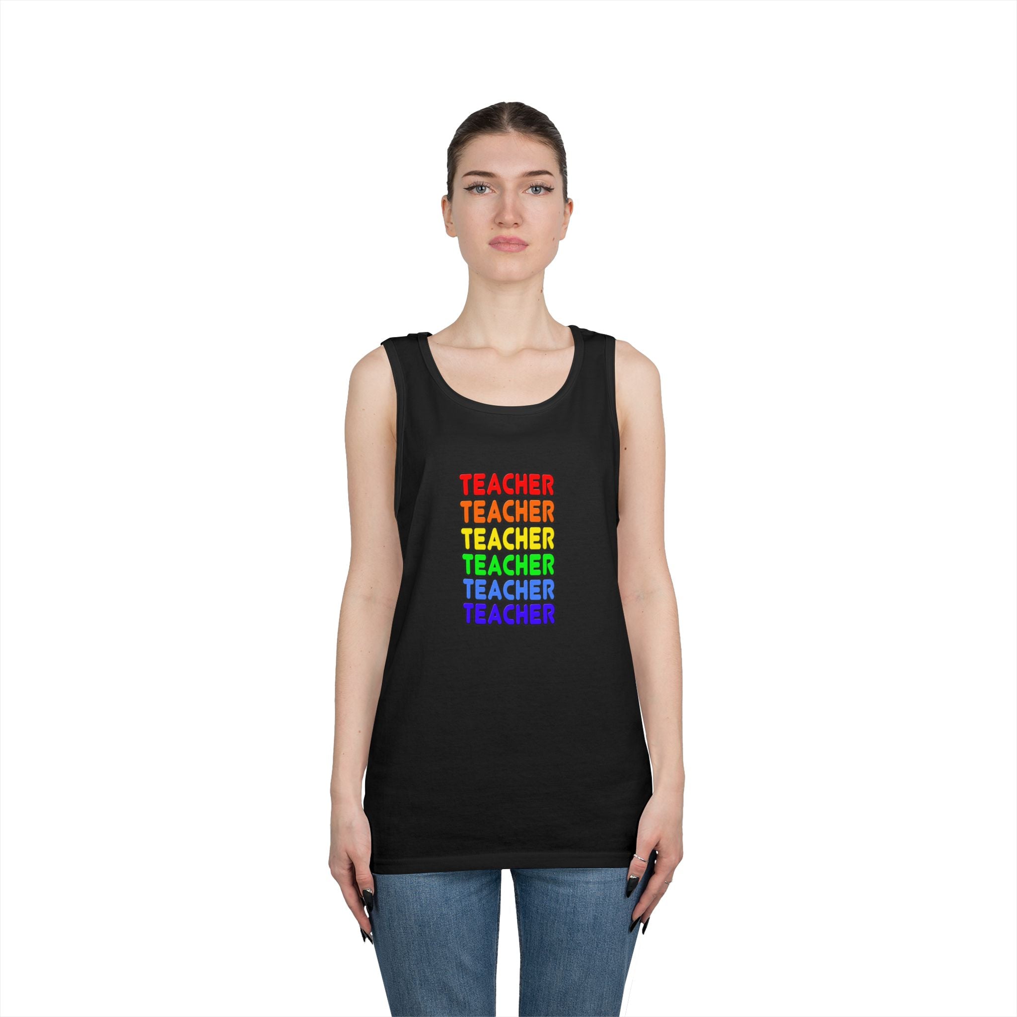 Rainbow Teacher - Unisex Heavy Cotton Tank Top