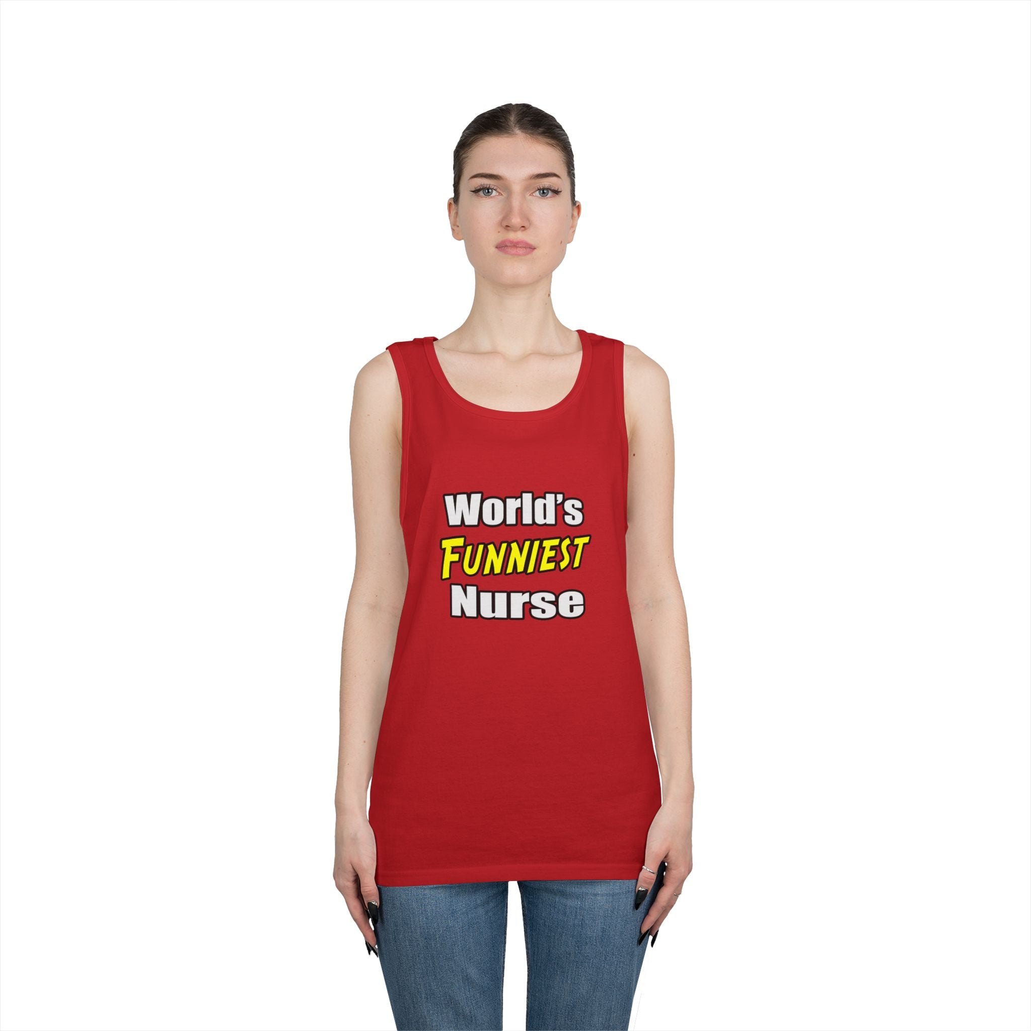 World's Funniest Nurse - Unisex Heavy Cotton Tank Top