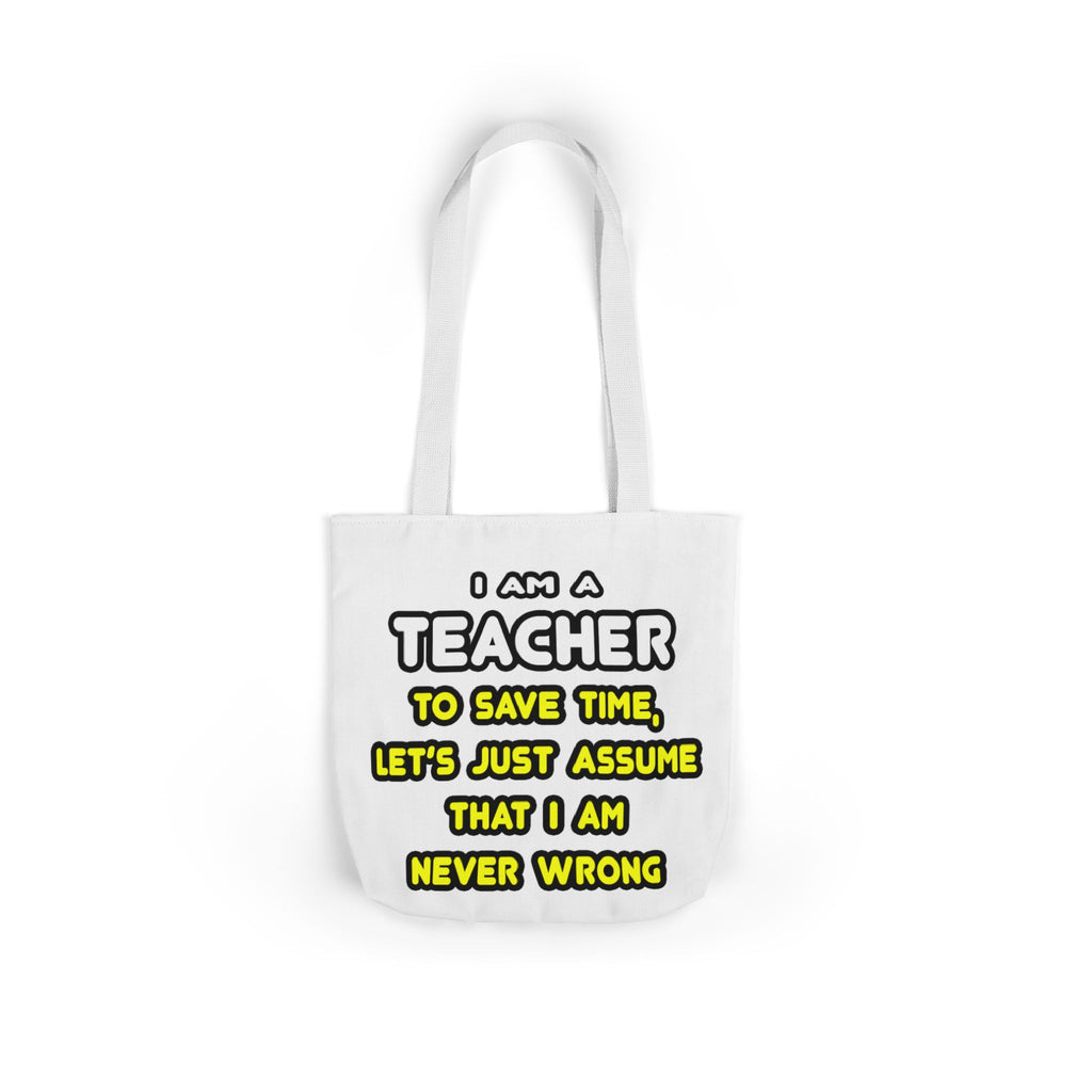 Funny Teacher T Shirts and Gifts - Canvas Tote Bag, 5-Color Straps