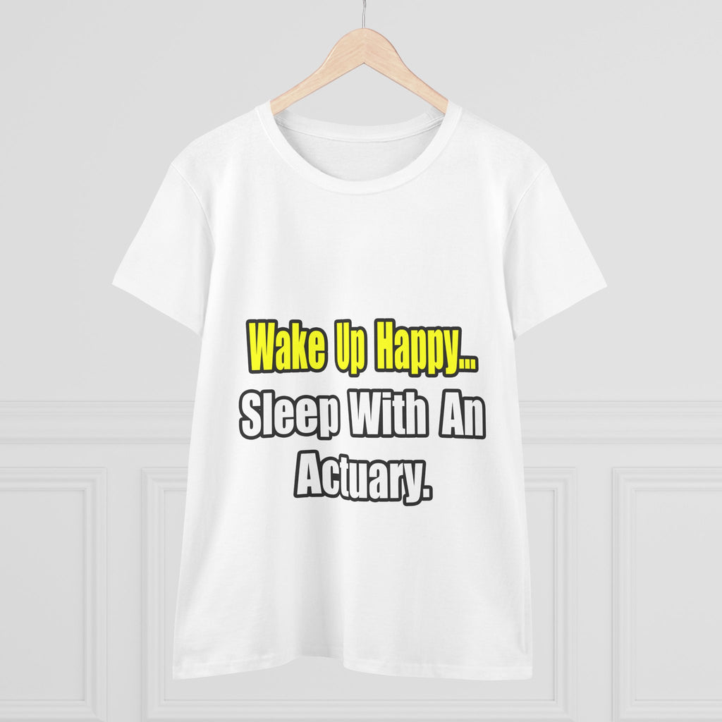 Sleep With an Actuary - Women's Midweight Cotton Tee