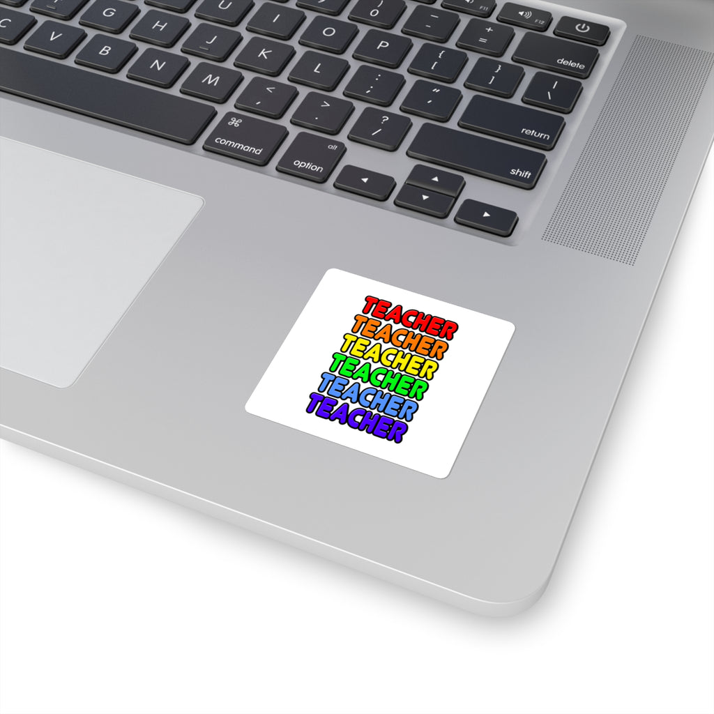 Rainbow Teacher - Square Stickers