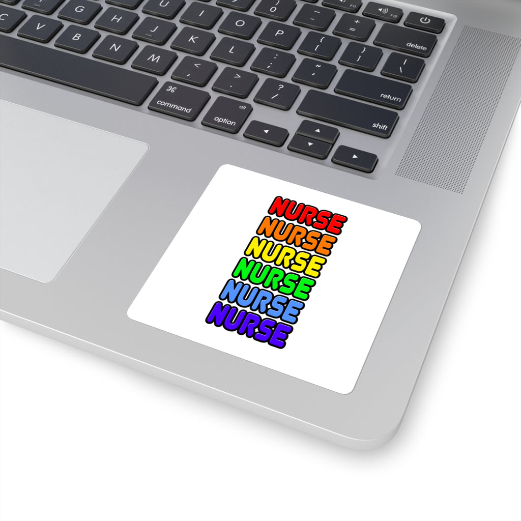 Rainbow Nurse - Square Stickers