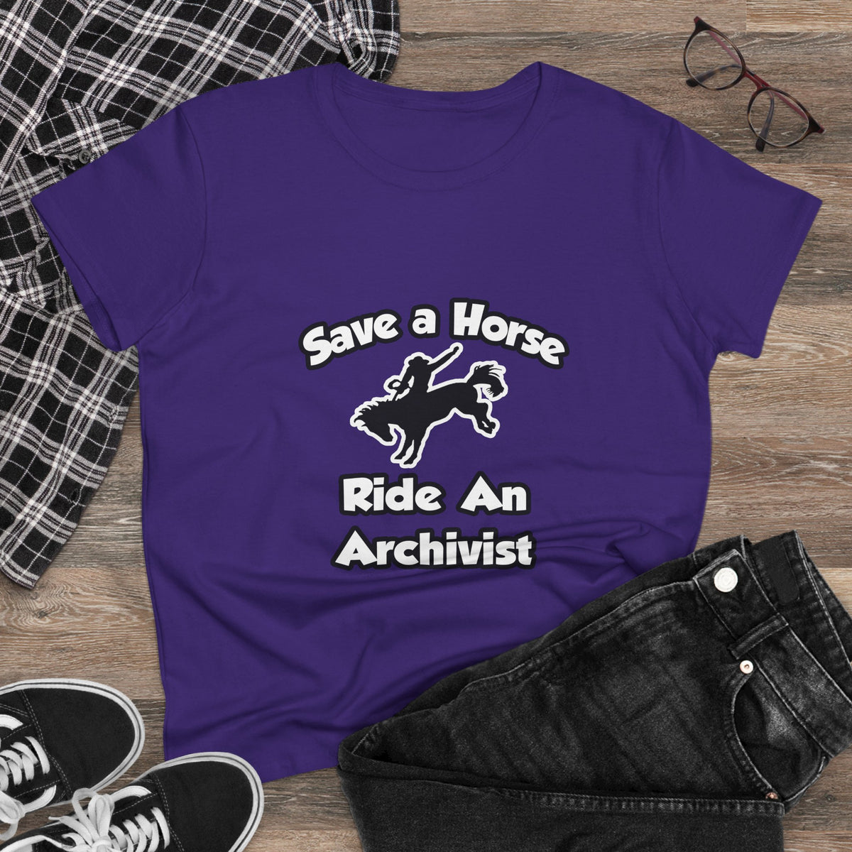 Save a Horse, Ride an Archivist - Women's Midweight Cotton Tee