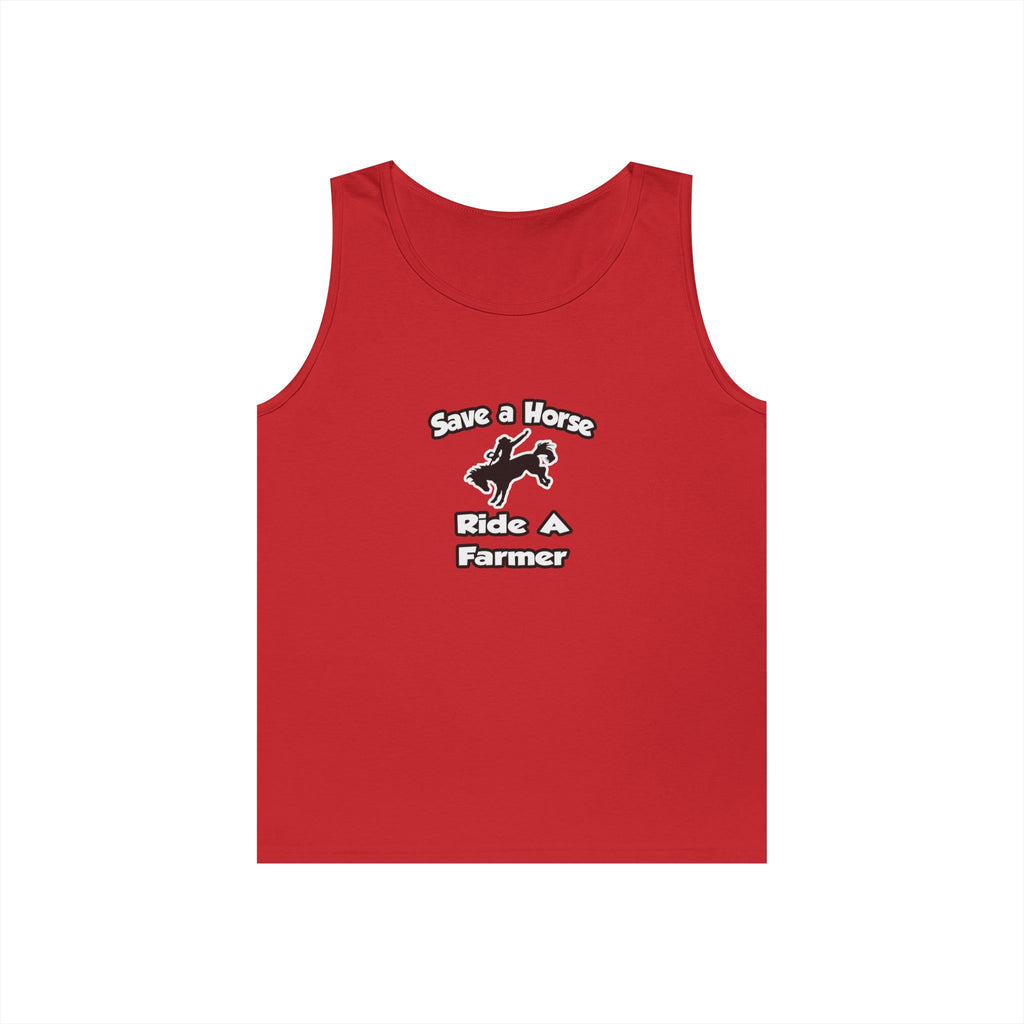 Save a Horse .. Ride a Farmer - Unisex Heavy Cotton Tank Top