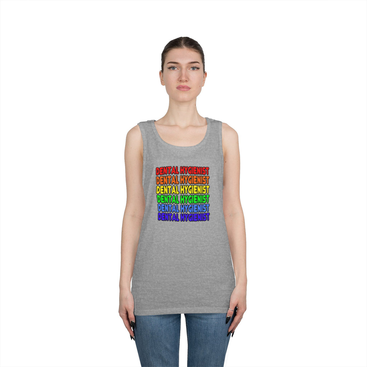 Rainbow Dental Hygienist - Unisex Heavy Cotton Tank Top