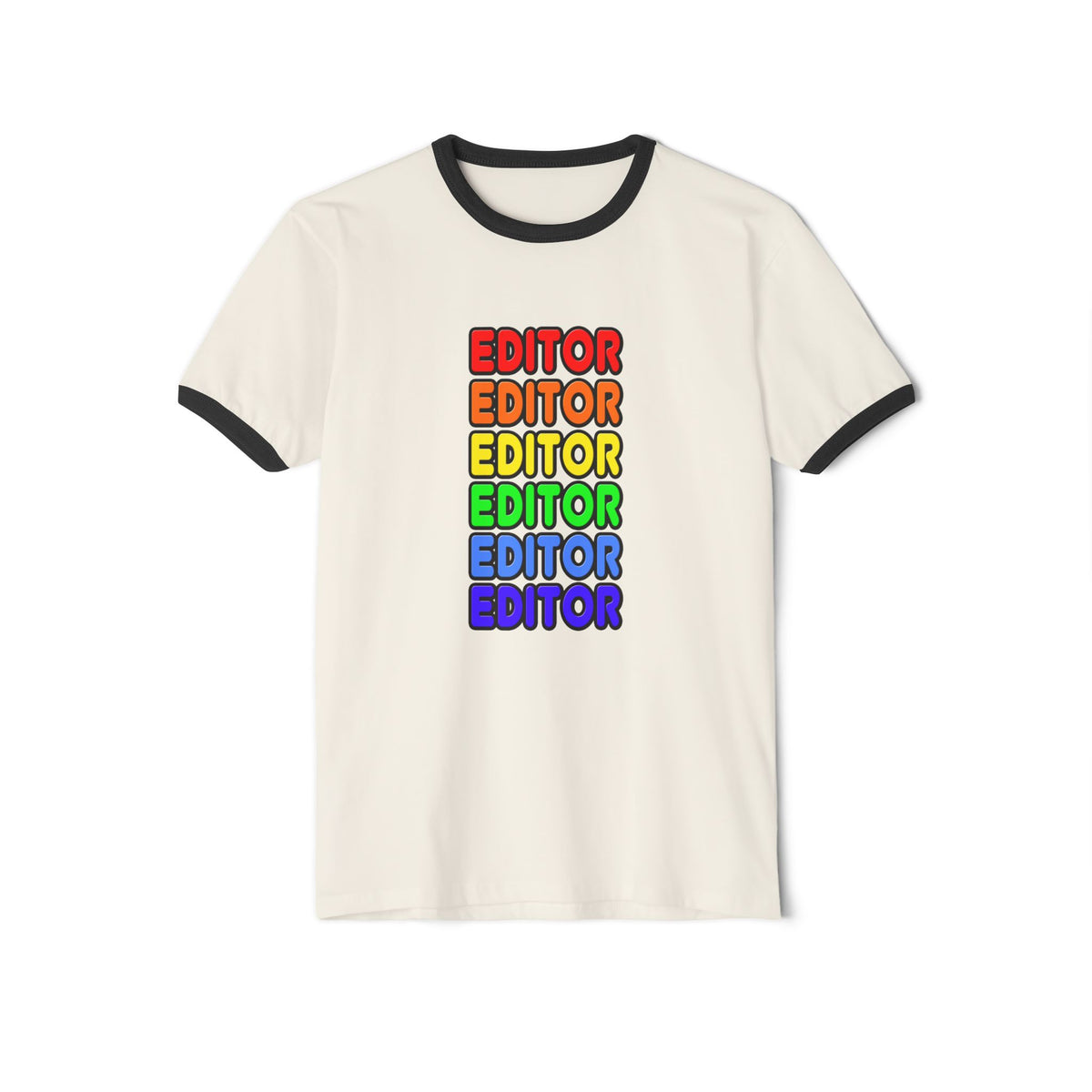 Rainbow Editor - Unisex Cotton Ringer T-Shirt