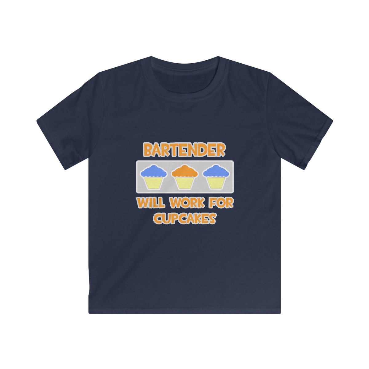 Bartender ... Will Work For Cupcakes - Kids Softstyle Tee