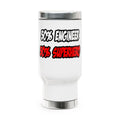 Half Engineer...Half Superhero - Stainless Steel Travel Mug with Handle, 14oz