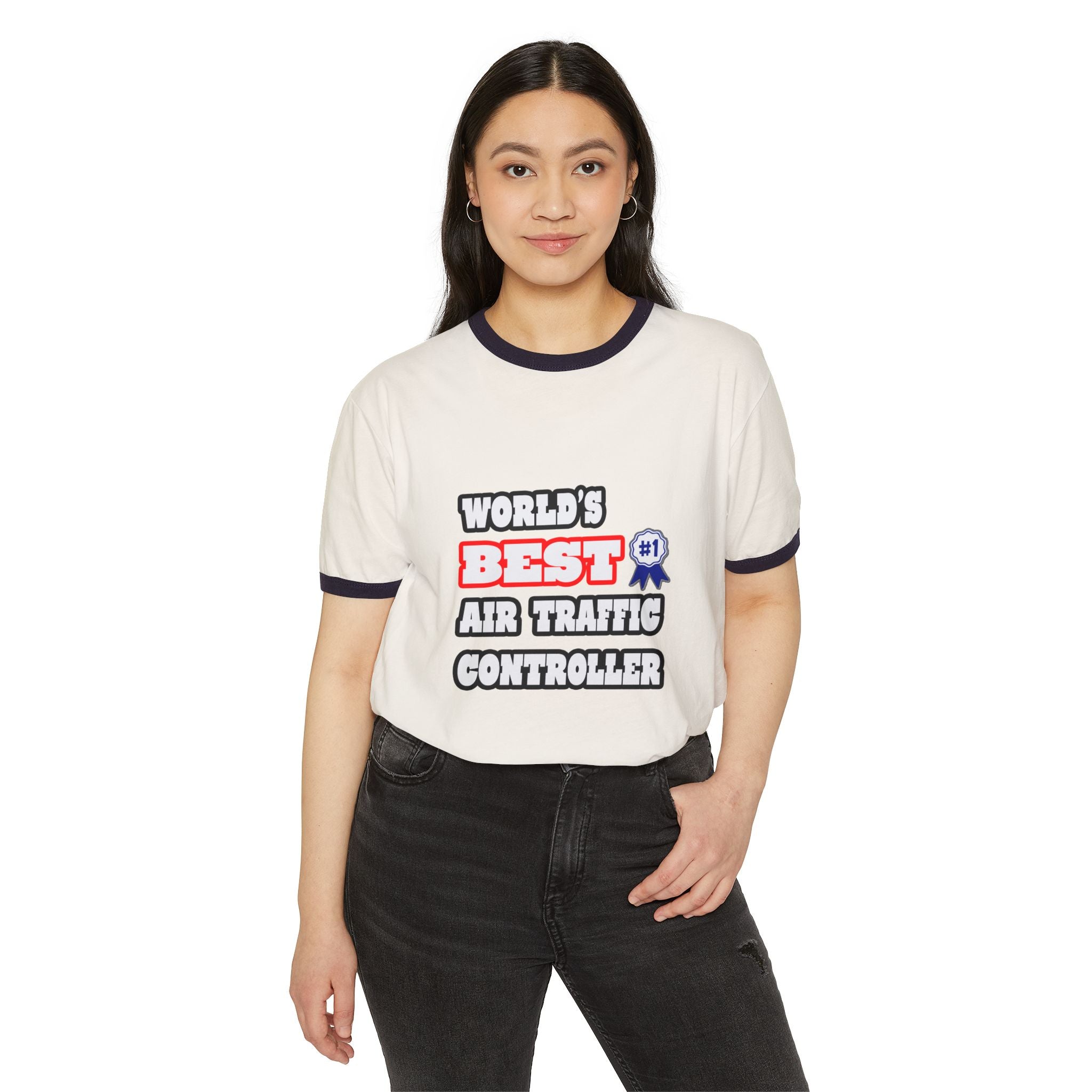World's Best Air Traffic Controller - Unisex Cotton Ringer T-Shirt