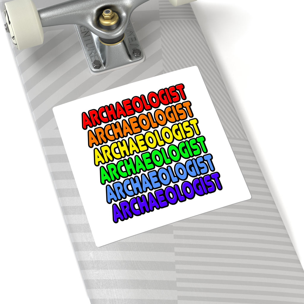 Rainbow Archaeologist - Square Stickers