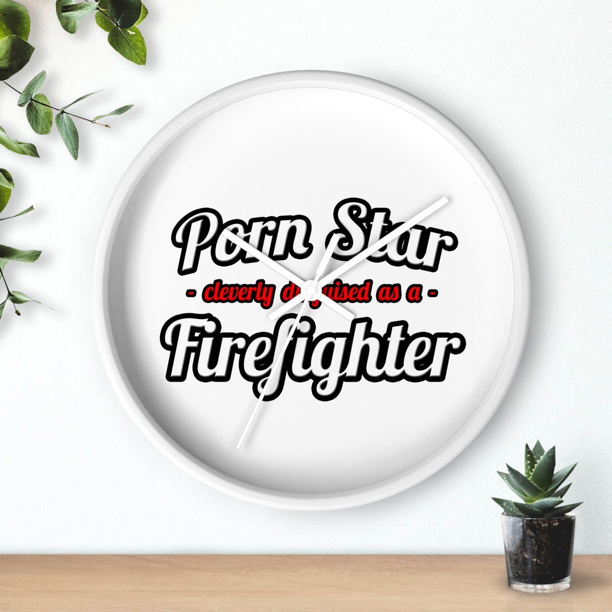 Porn Star...Firefighter - Wall Clock