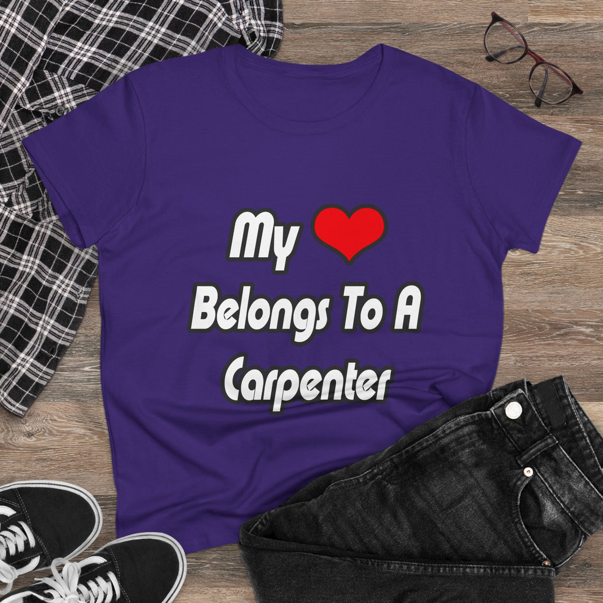 My Heart Belongs To A Carpenter - Women's Midweight Cotton Tee