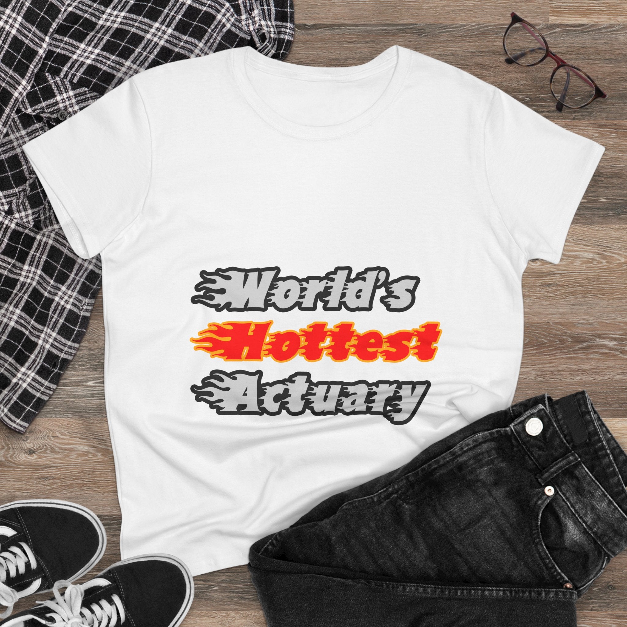 World's Hottest Actuary - Women's Midweight Cotton Tee