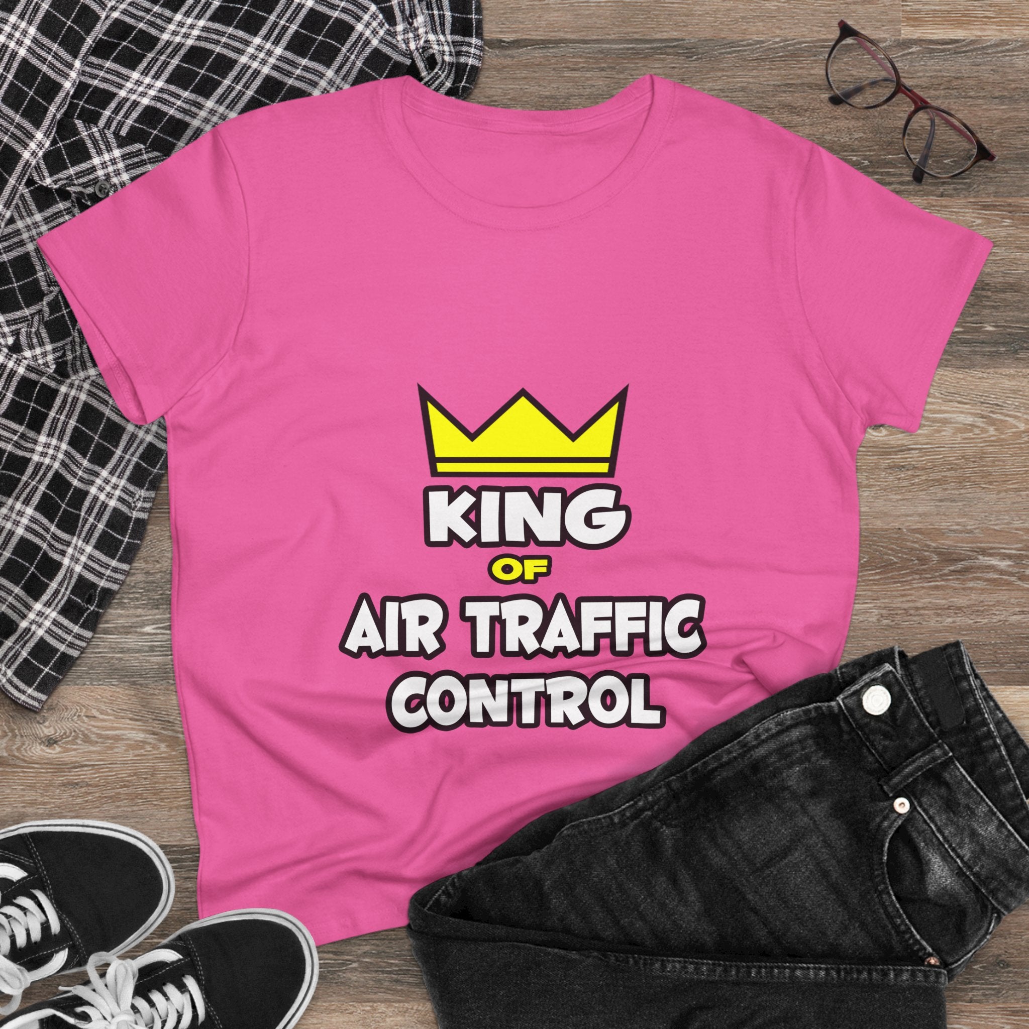 King of Air Traffic Control - Women's Midweight Cotton Tee