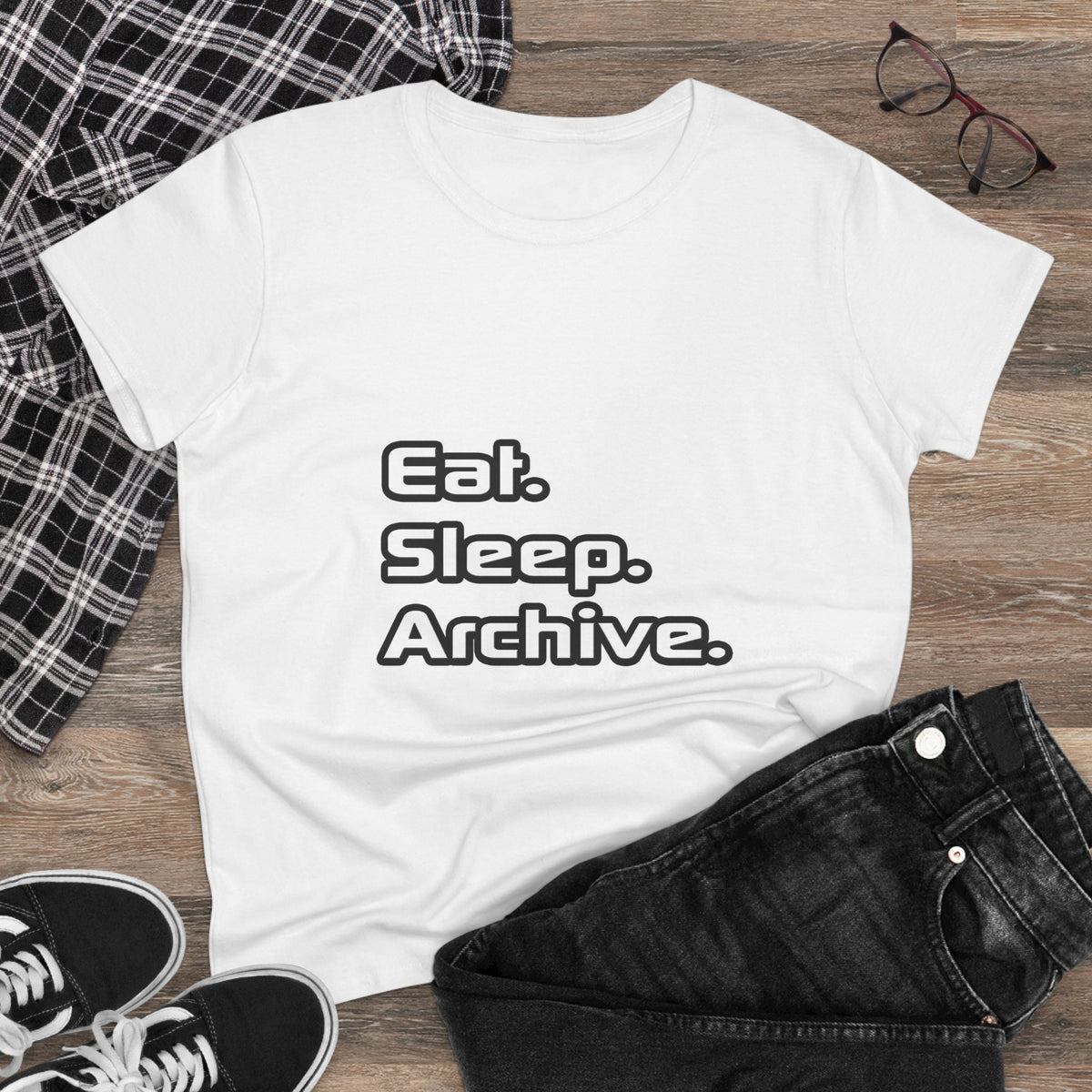Eat. Sleep. Archive - Women's Midweight Cotton Tee