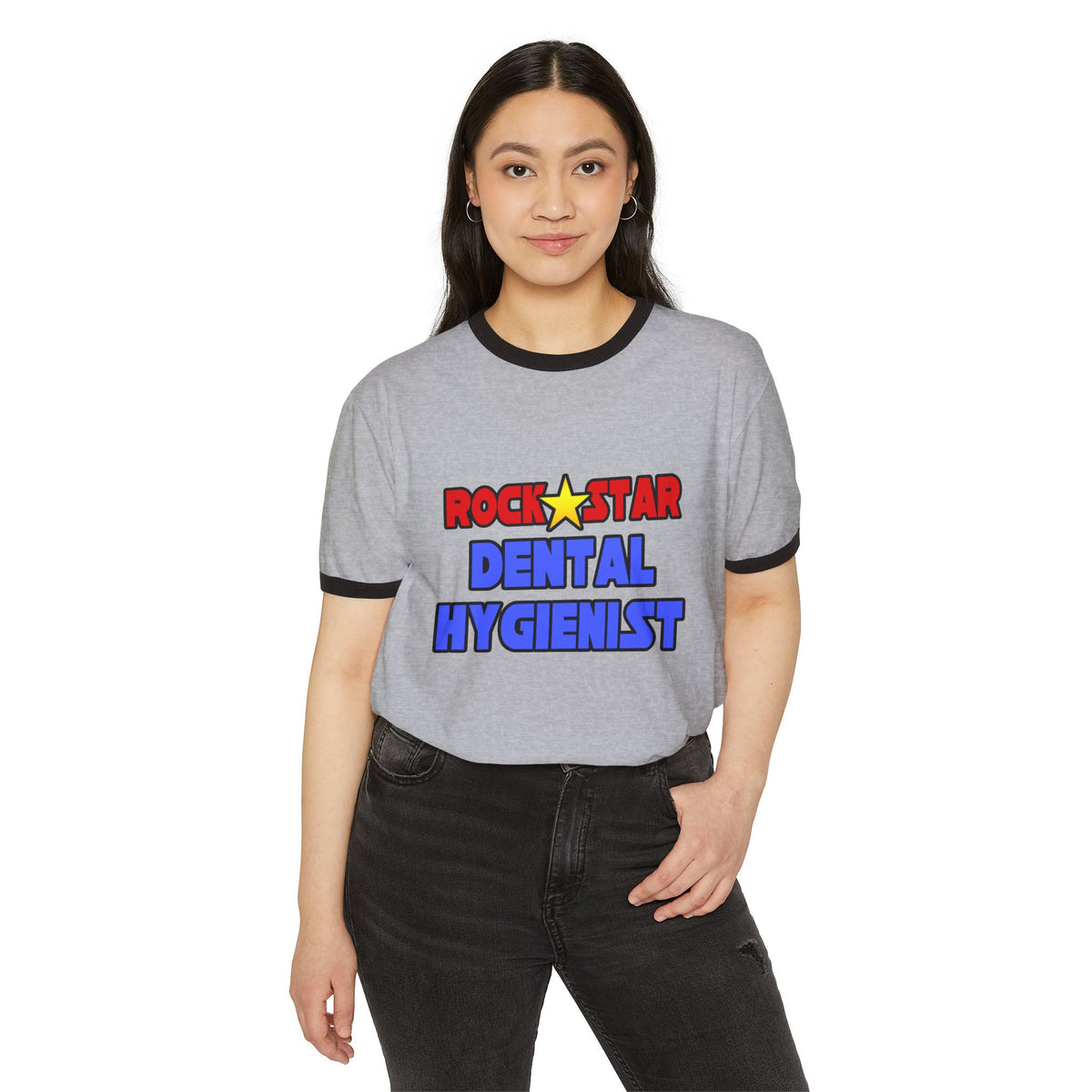 Rock Star Dental Hygienist - Unisex Cotton Ringer T-Shirt