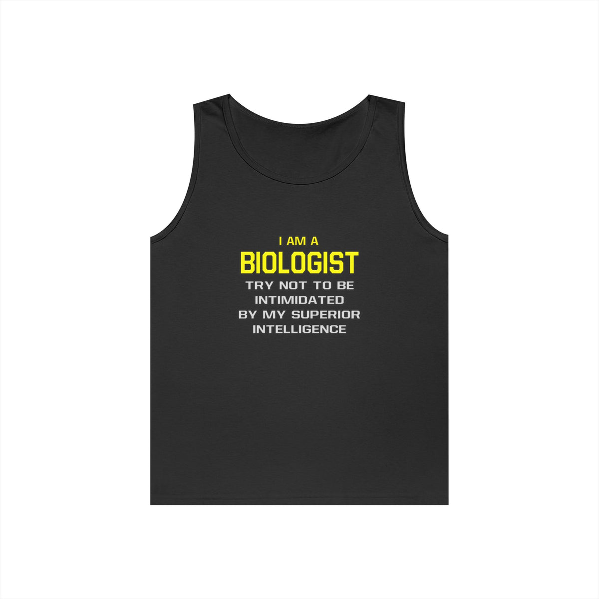 Biologist...Superior Intelligence - Unisex Heavy Cotton Tank Top