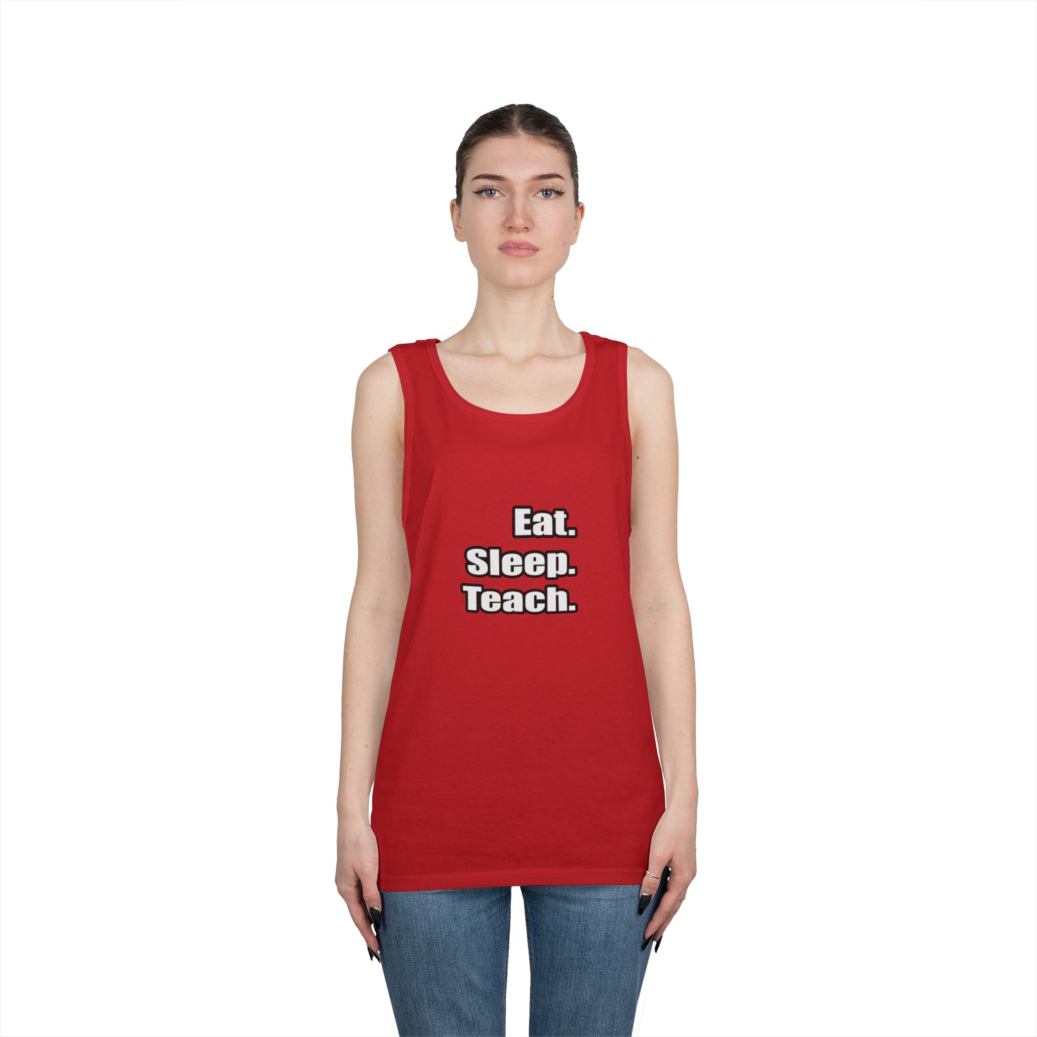 eat sleep teach - Unisex Heavy Cotton Tank Top