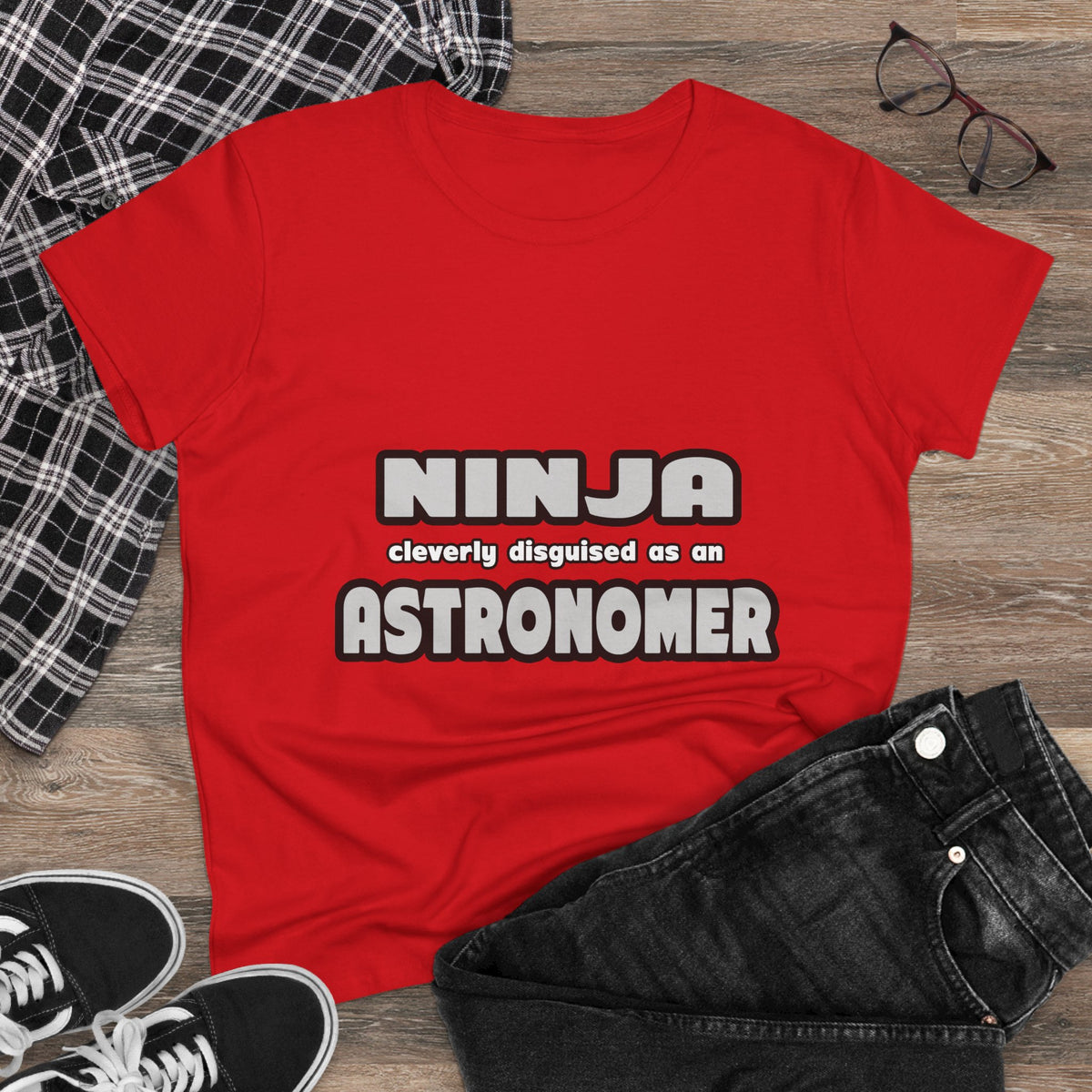 Ninja Cleverly Disguised As An Astronomer - Women's Midweight Cotton Tee