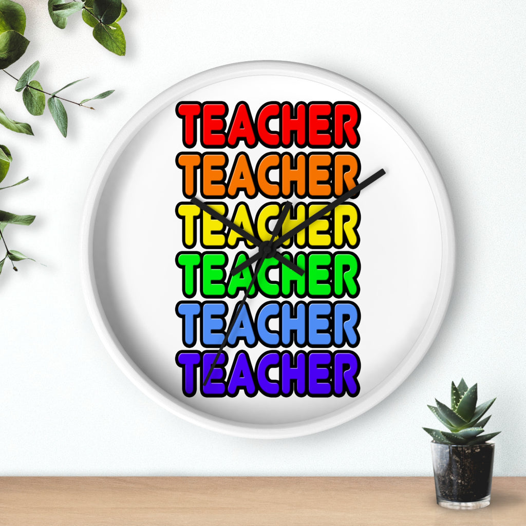 Rainbow Teacher - Wall Clock