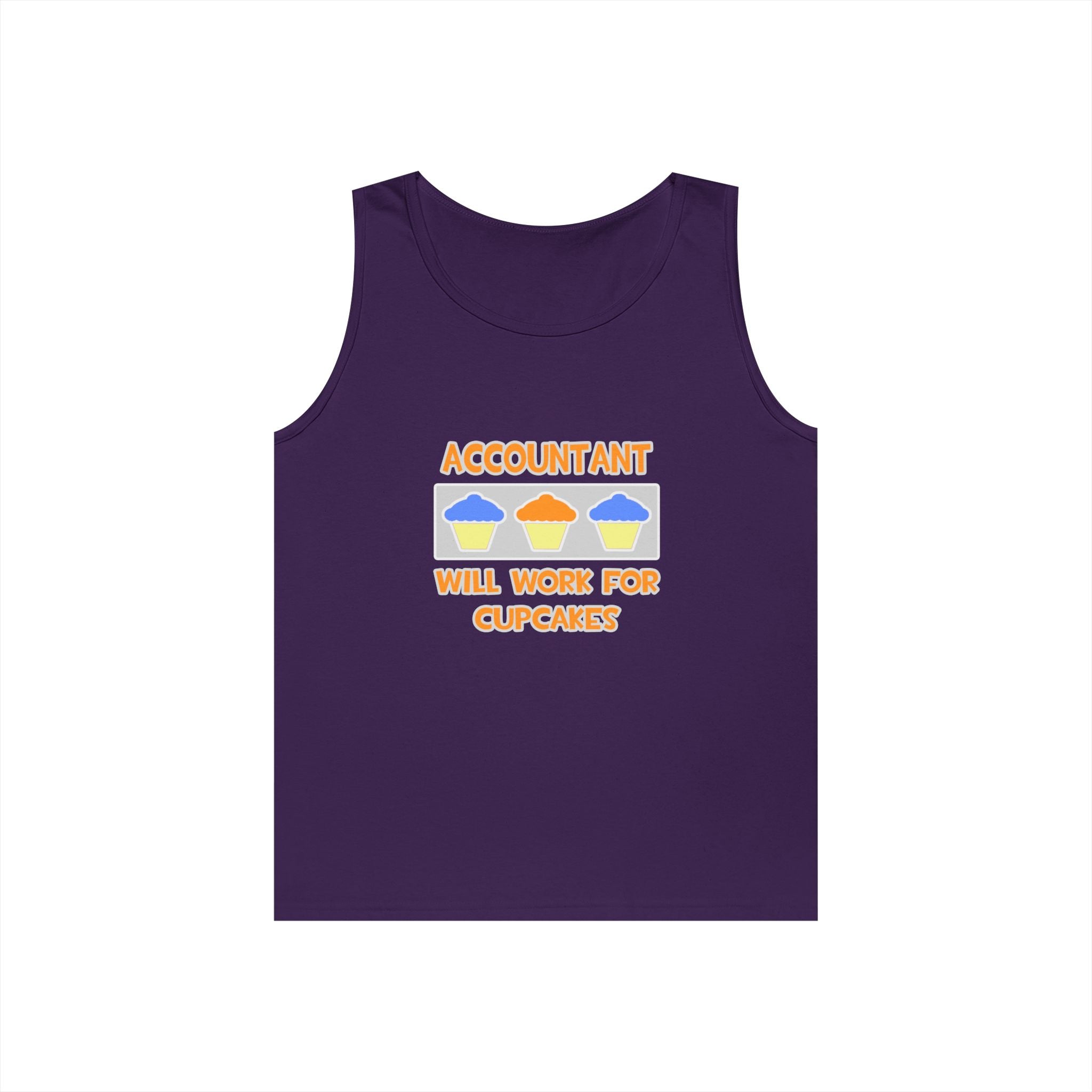 Accountant ... Will Work For Cupcakes - Unisex Heavy Cotton Tank Top