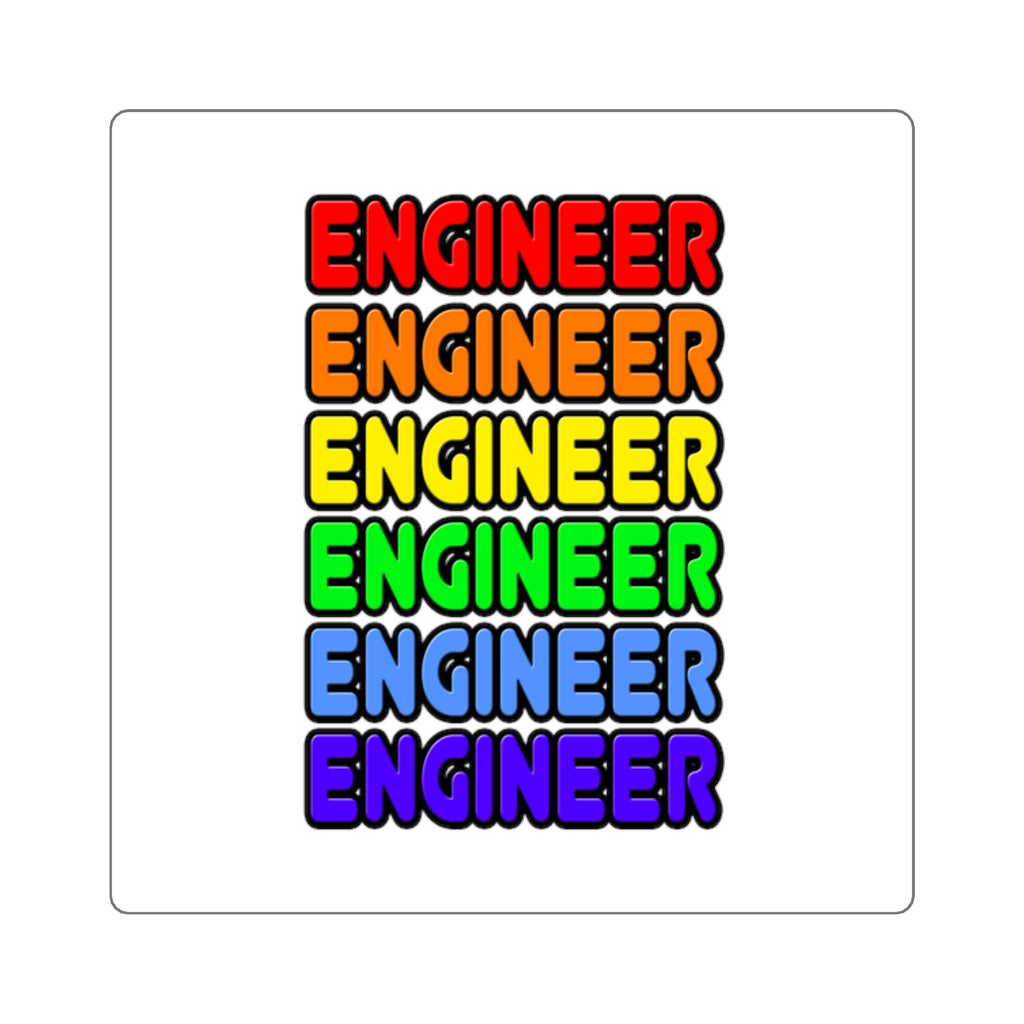 Rainbow Engineer - Square Stickers