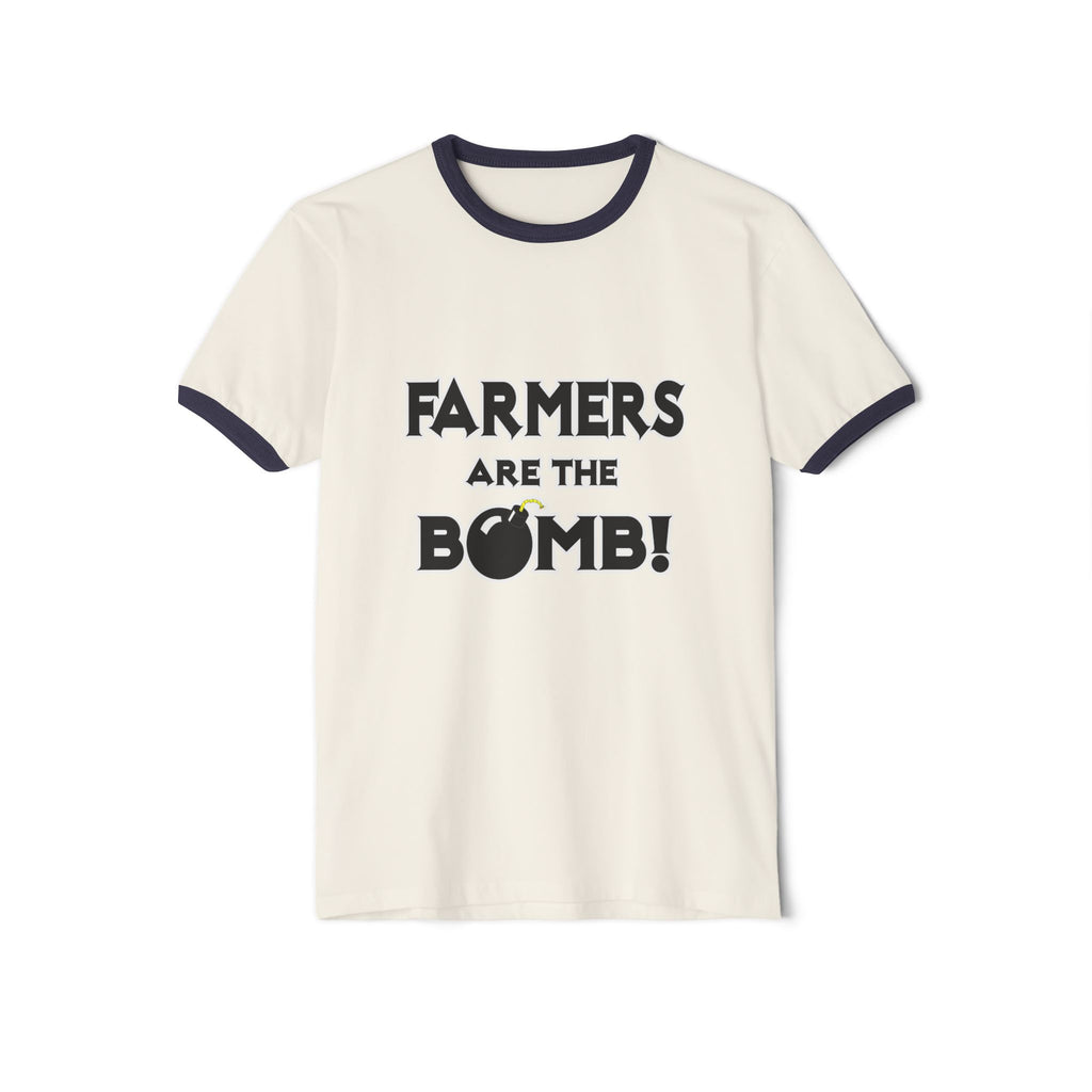 Farmers Are The Bomb! - Unisex Cotton Ringer T-Shirt