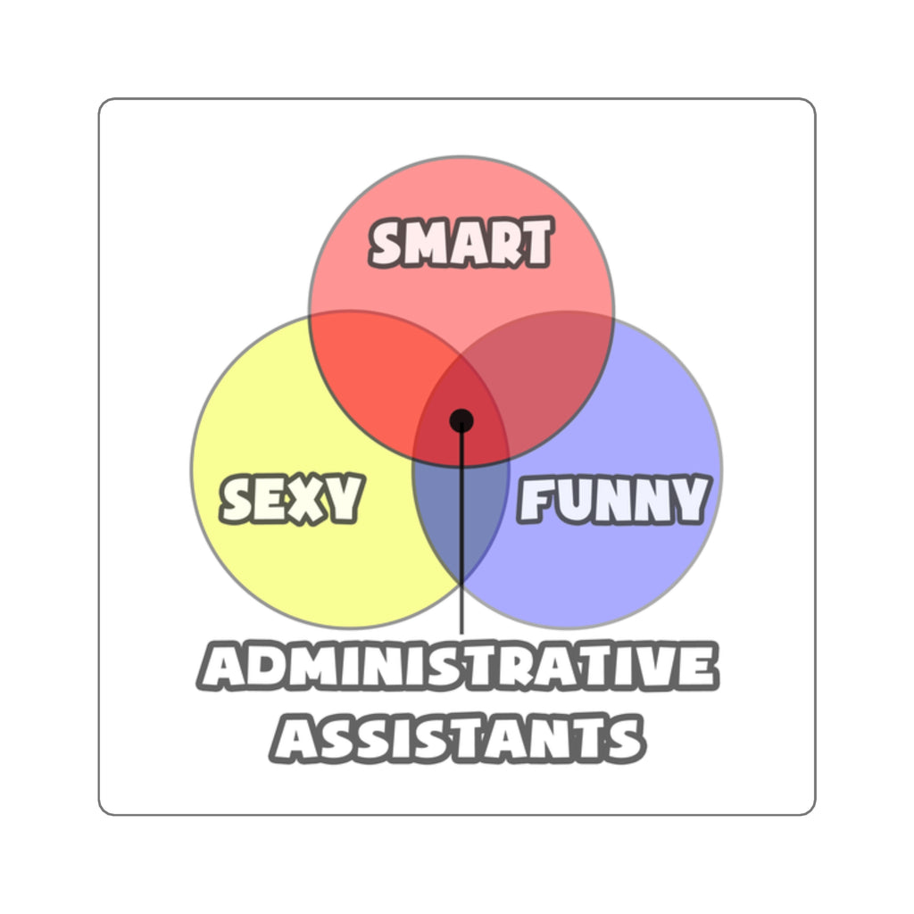 Venn Diagram .. Administrative Assistants - Square Stickers