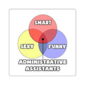 Venn Diagram .. Administrative Assistants - Square Stickers