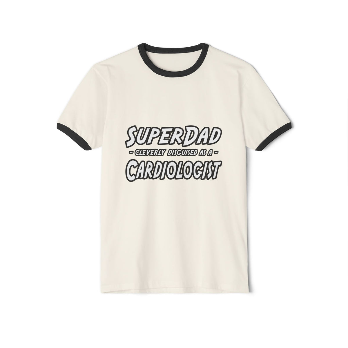 SuperDad...Cardiologist - Unisex Cotton Ringer T-Shirt