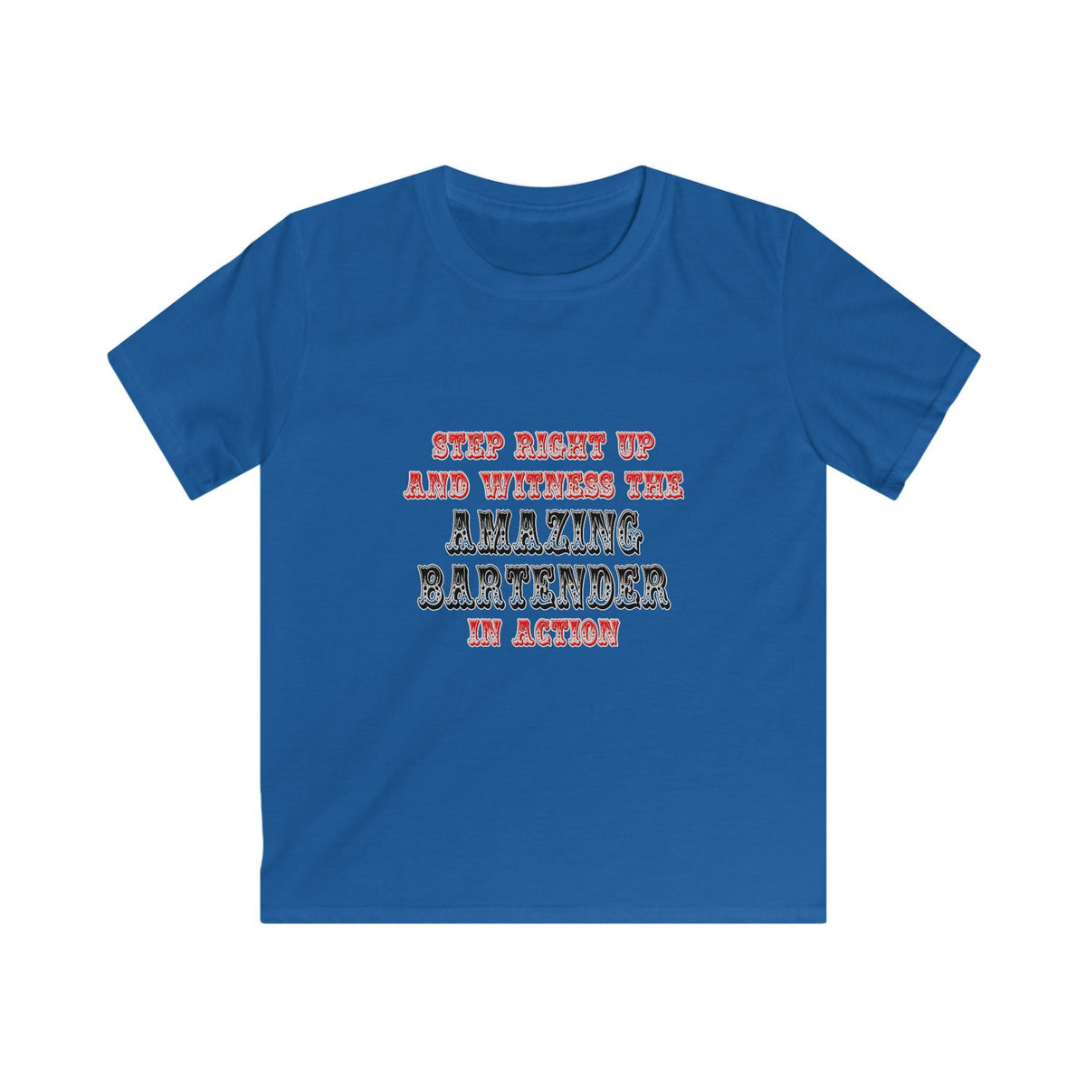 Witness The Amazing Bartender In Action - Kids Softstyle Tee