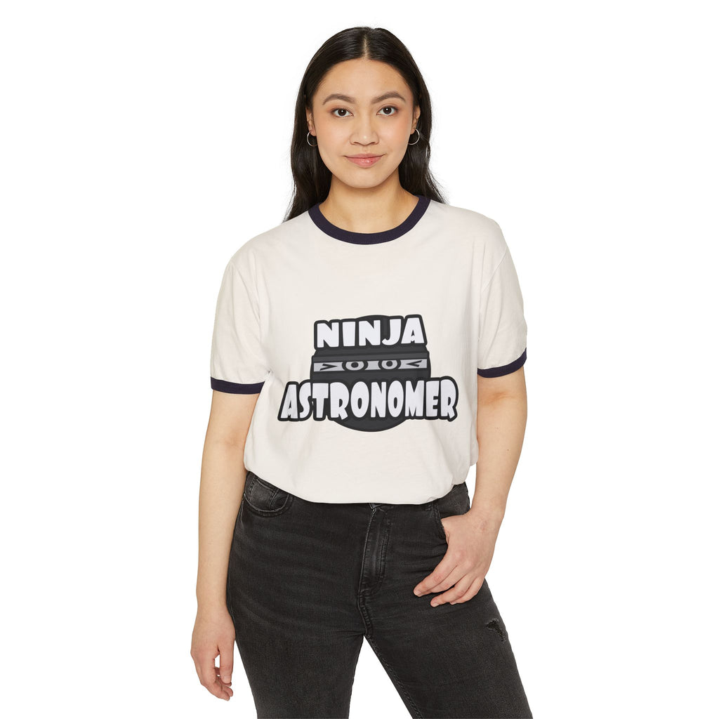 Ninja Astronomer - Unisex Cotton Ringer T-Shirt