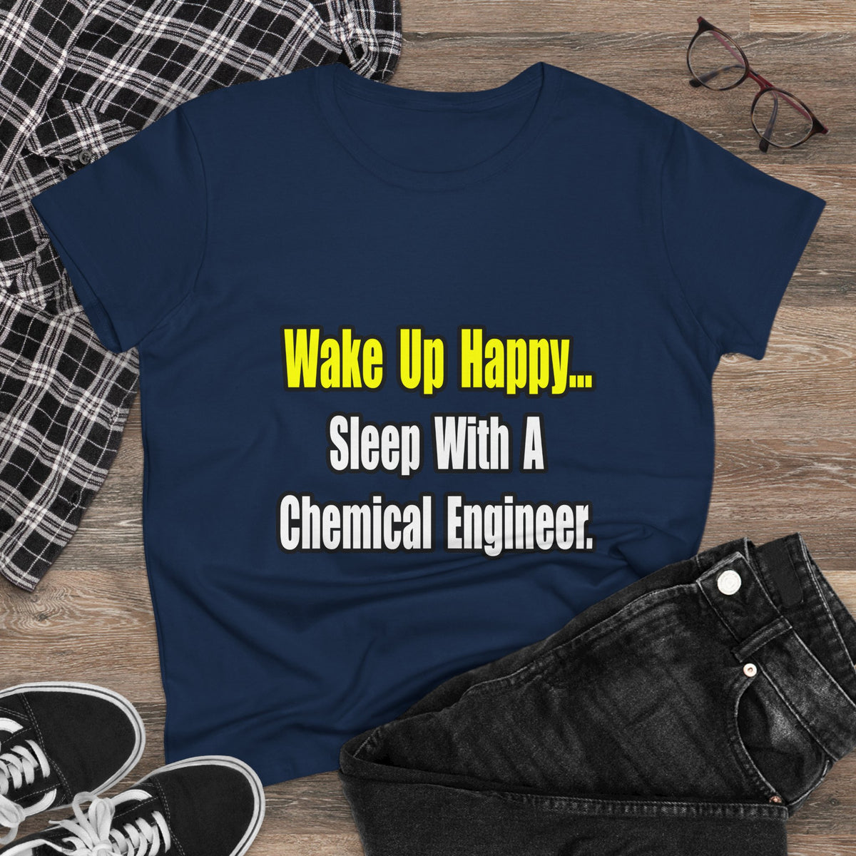Sleep With a Chemical Engineer - Women's Midweight Cotton Tee