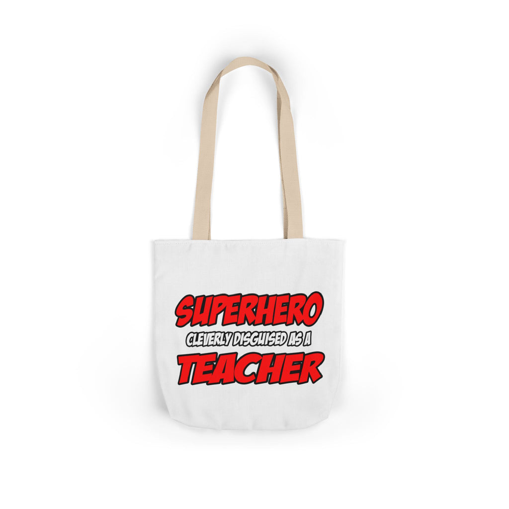 Superhero...Teacher - Canvas Tote Bag, 5-Color Straps