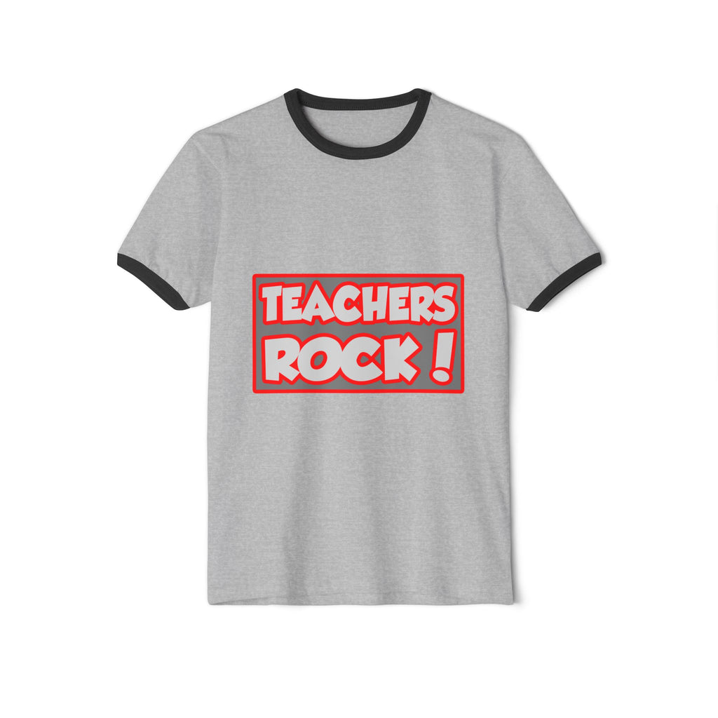 Teachers Rock! - Unisex Cotton Ringer T-Shirt