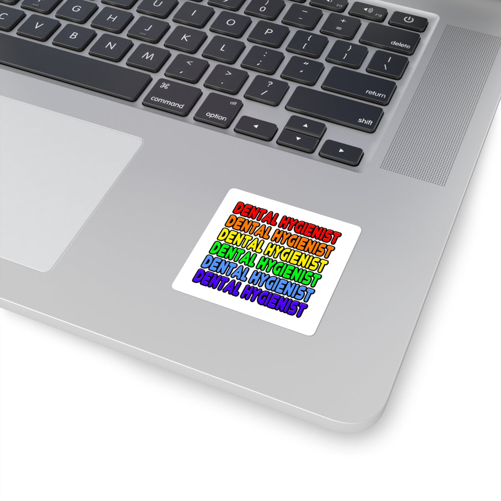 Rainbow Dental Hygienist - Square Stickers