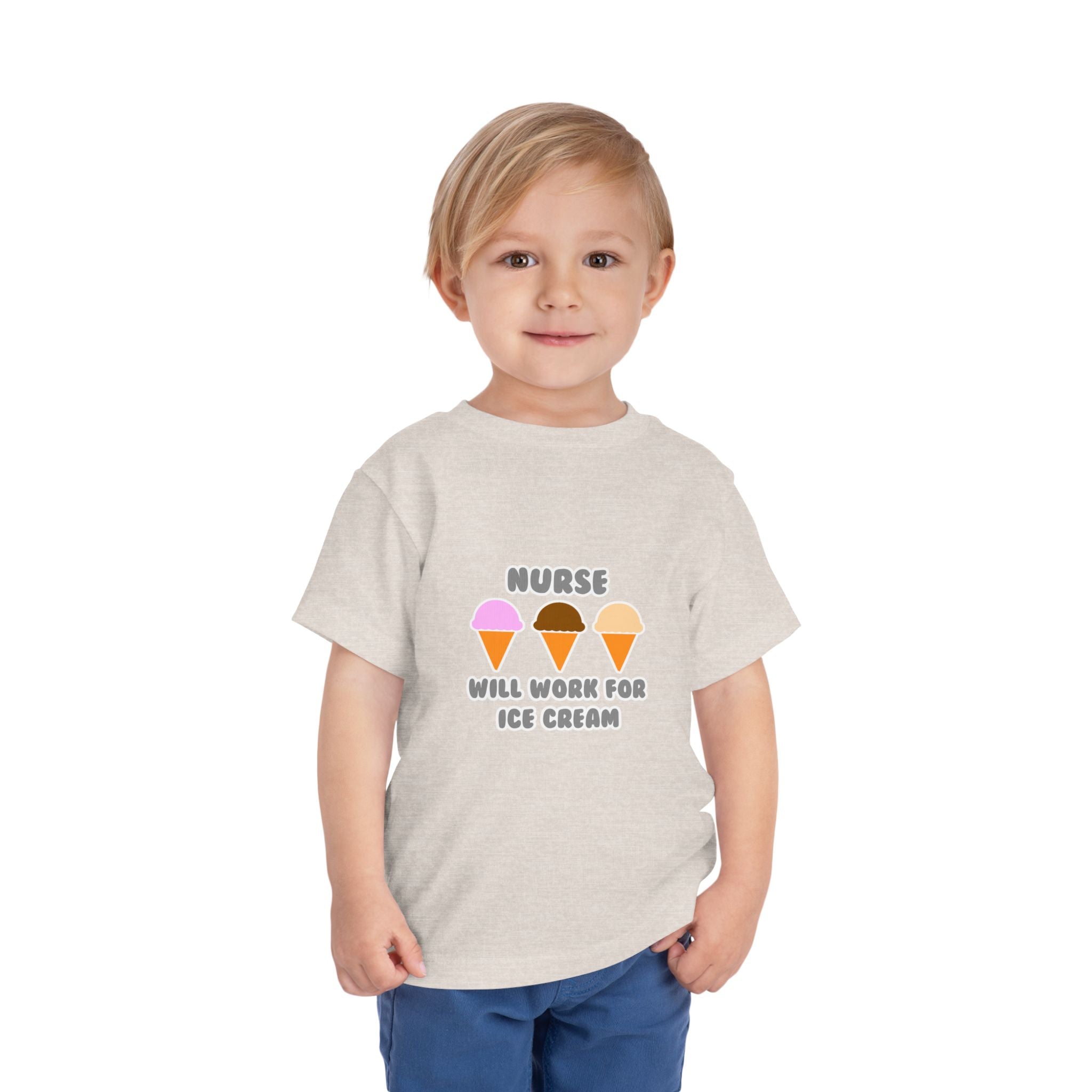 Nurse ... Will Work For Ice Cream - Toddler Short Sleeve Tee