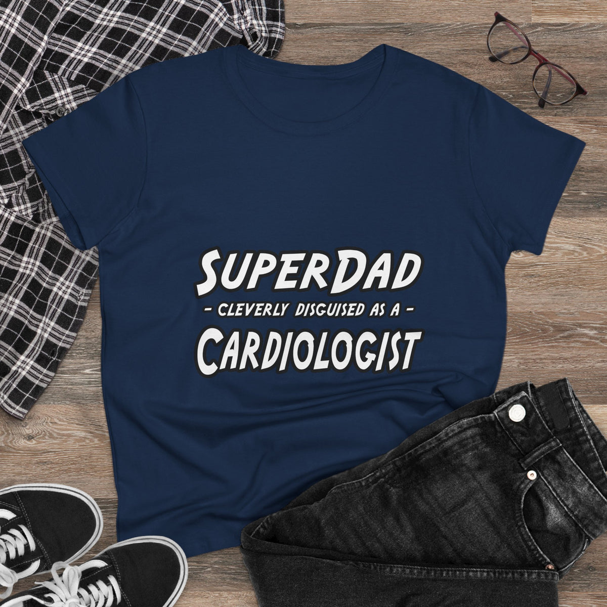 SuperDad...Cardiologist - Women's Midweight Cotton Tee
