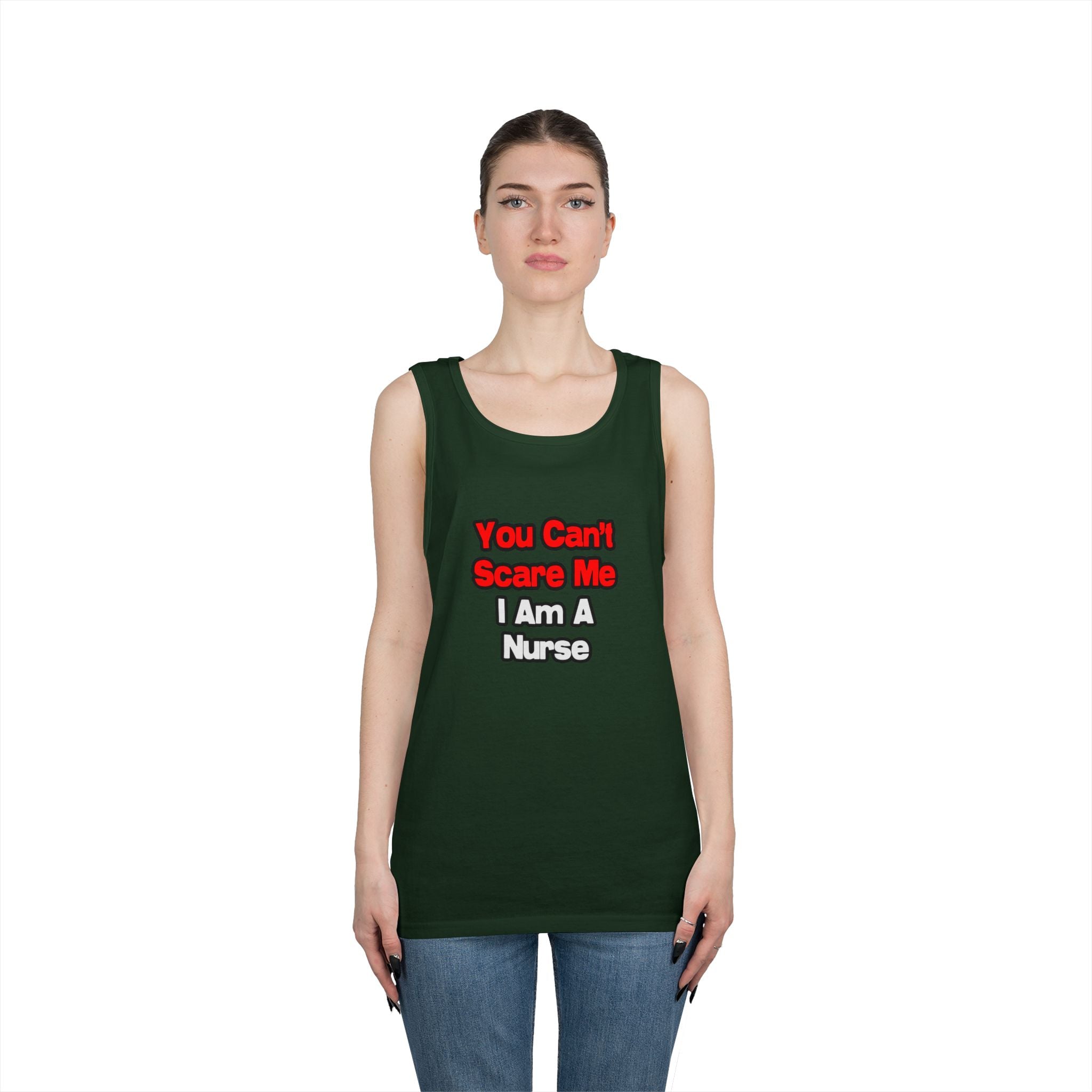 You Can't Scare Me...Nurse - Unisex Heavy Cotton Tank Top